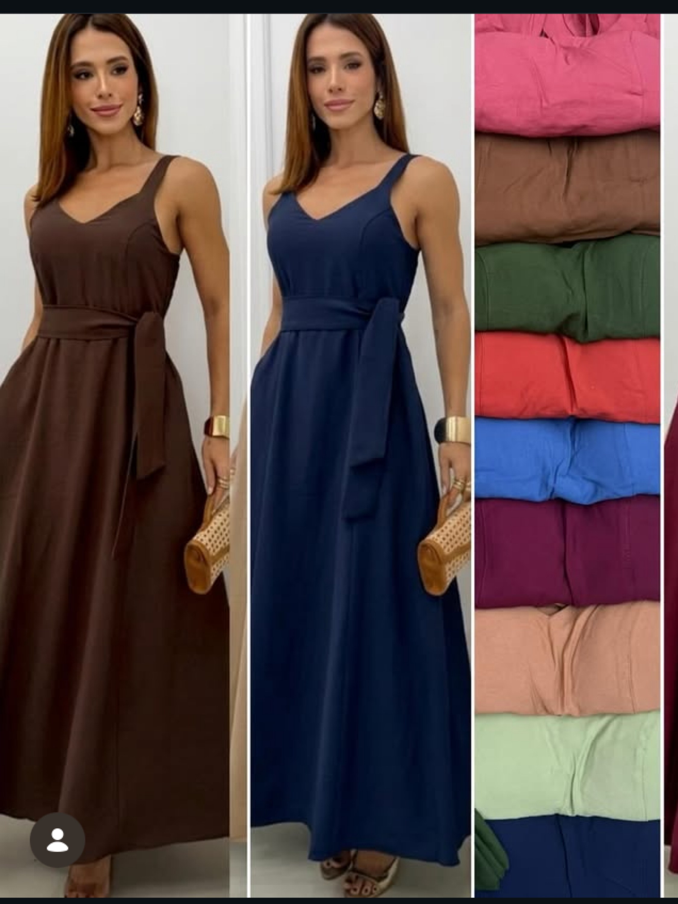 Vestido longo decote em V