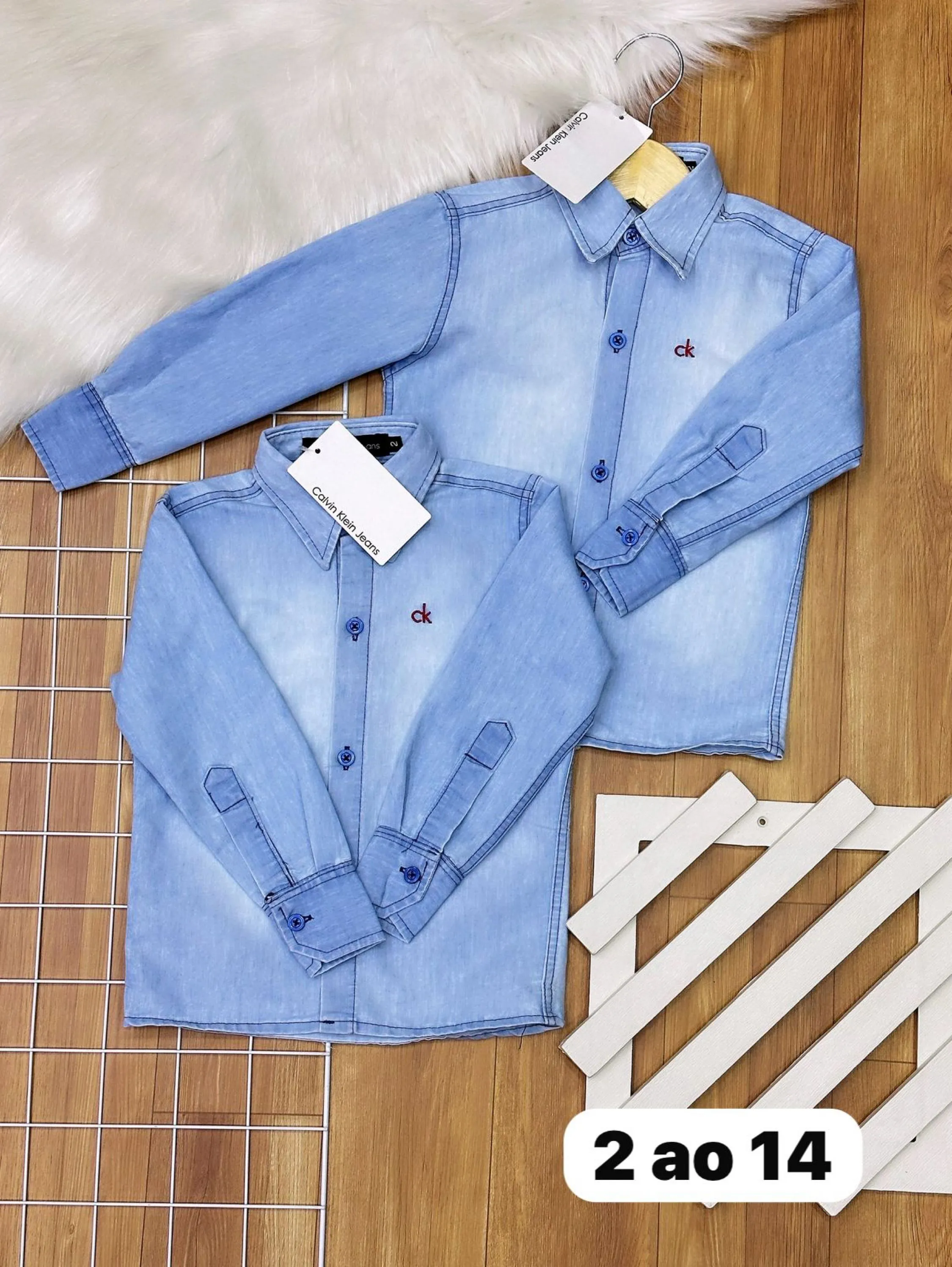 Camisa jeans calvin Klein infantil/juvenil