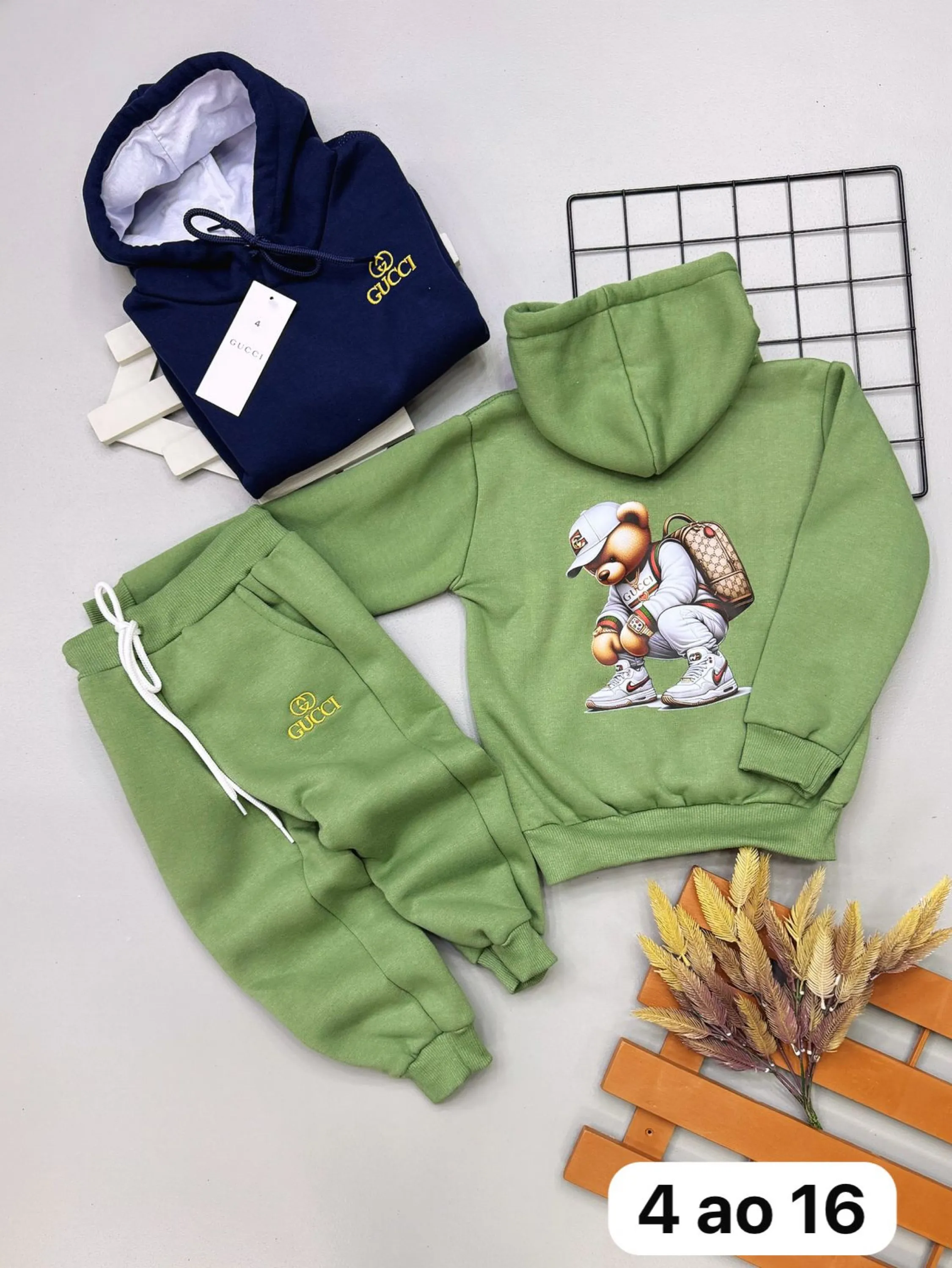 Conjunto de moletom Gucci 3 cabos infantil/juvenil
