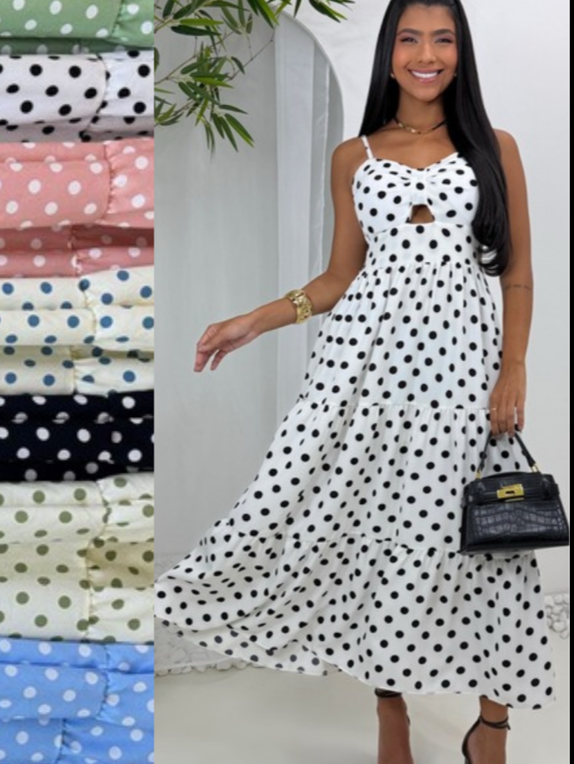 3 vestidos mídi Poa