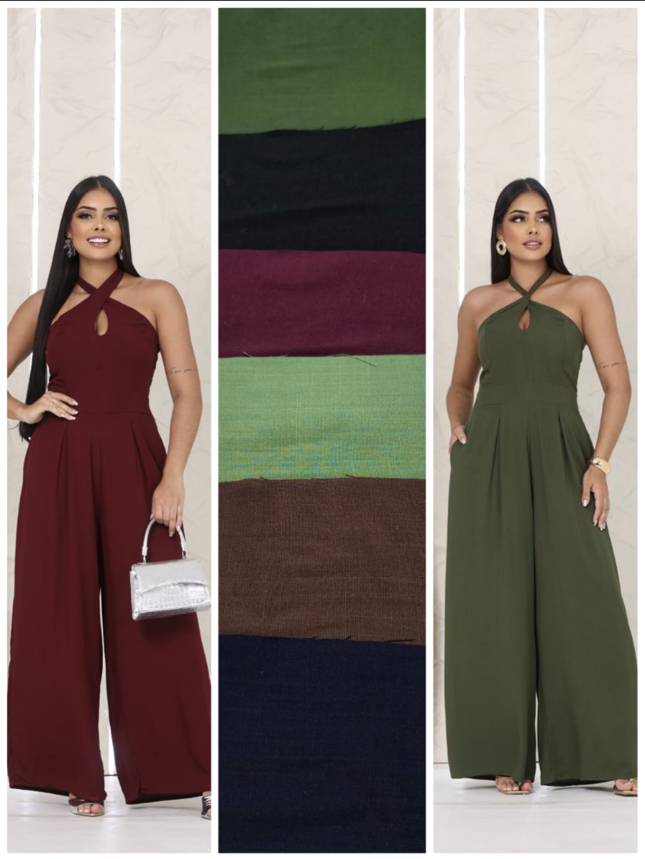 Macacão Tália Slim Pantalona liso