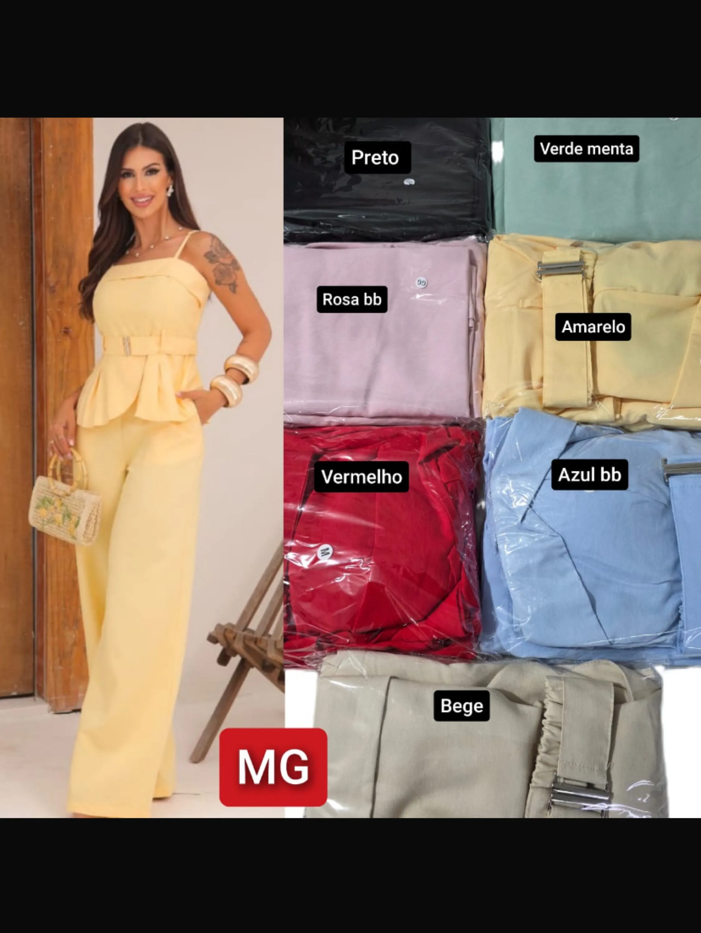 Conjunto Pantalona e blusinha de alça