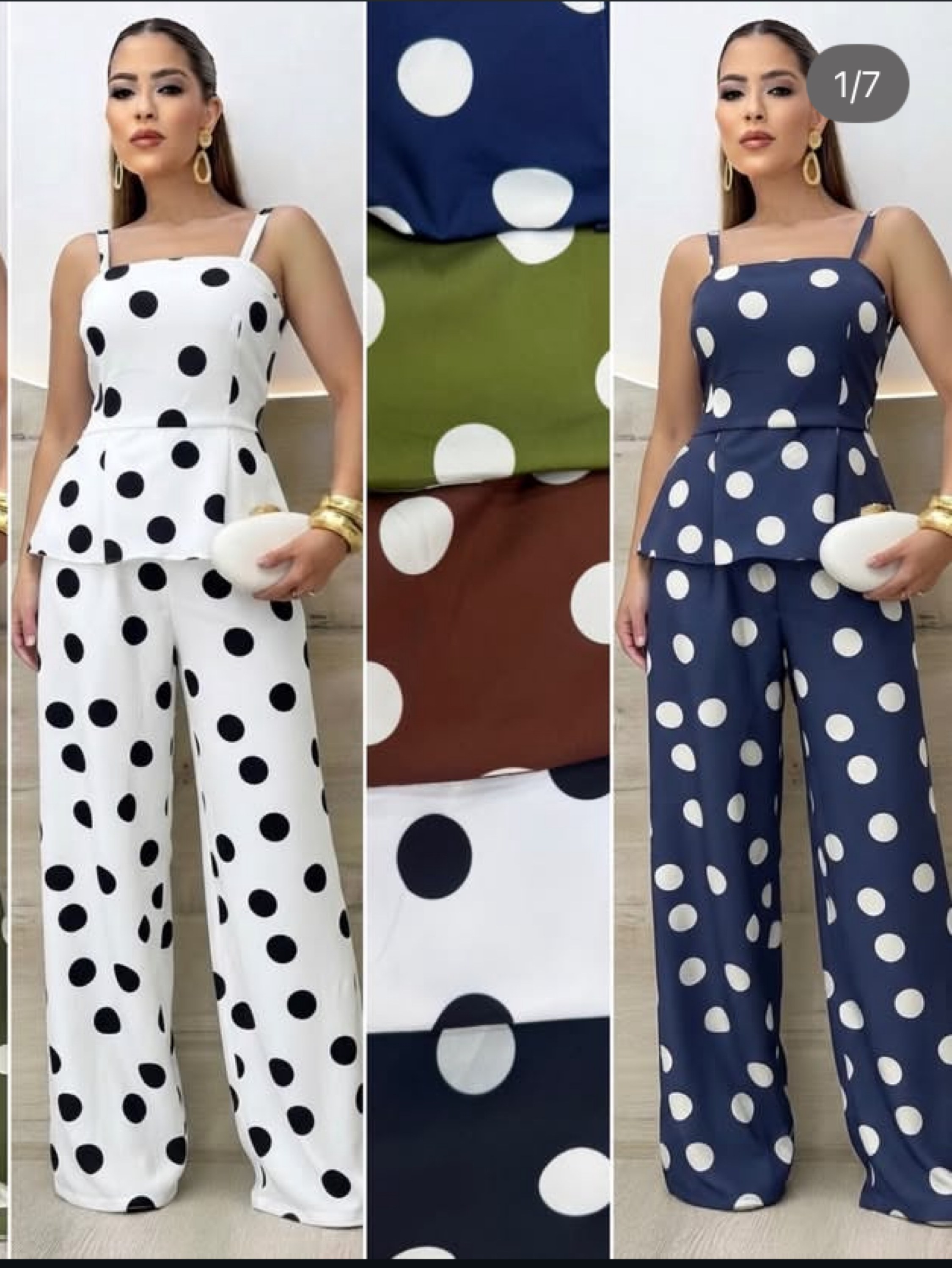 Conjunto de  Poa  Pantalona e blusinha