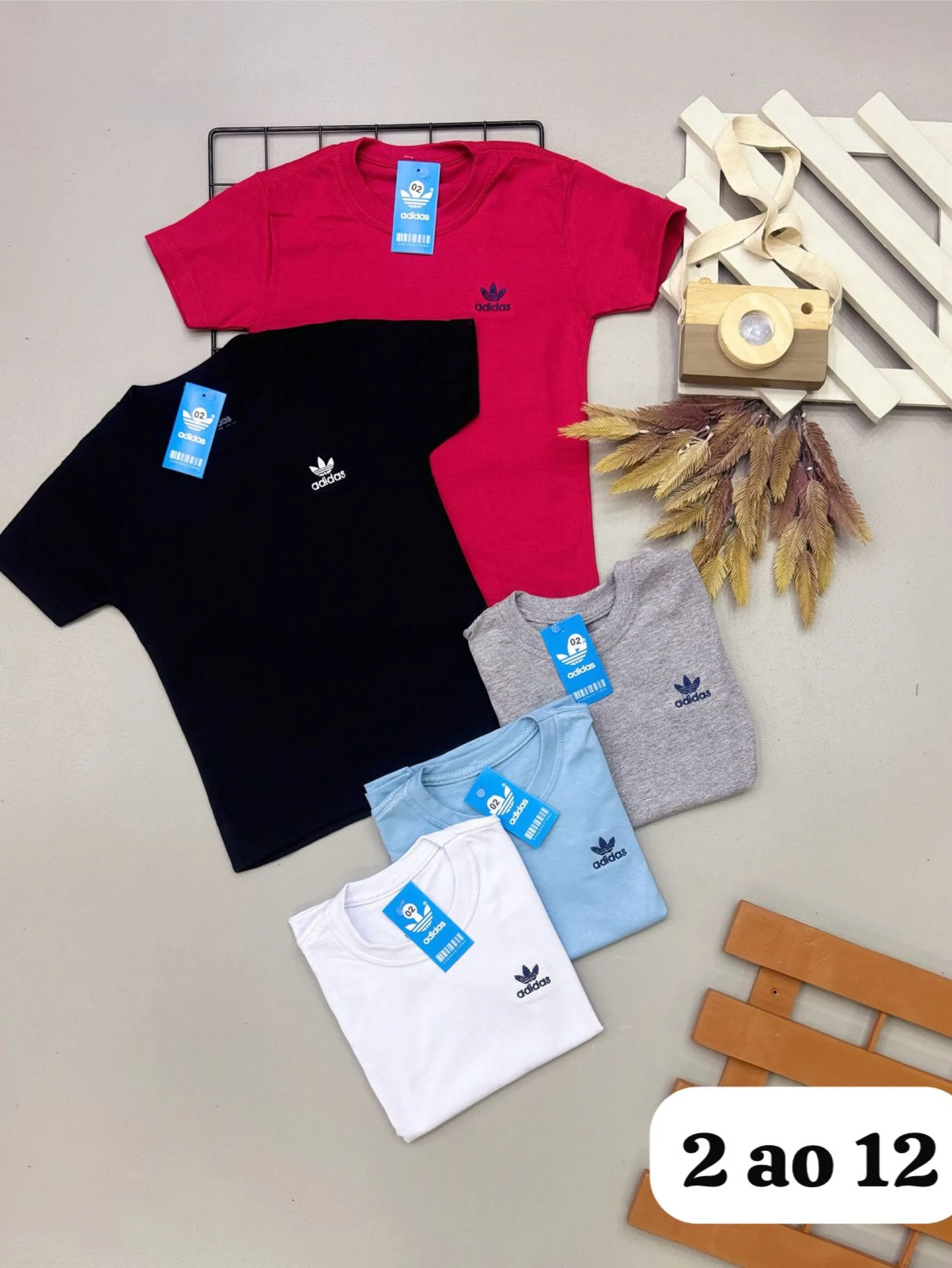 Camiseta adidas infantil/juvenil 100% algodao