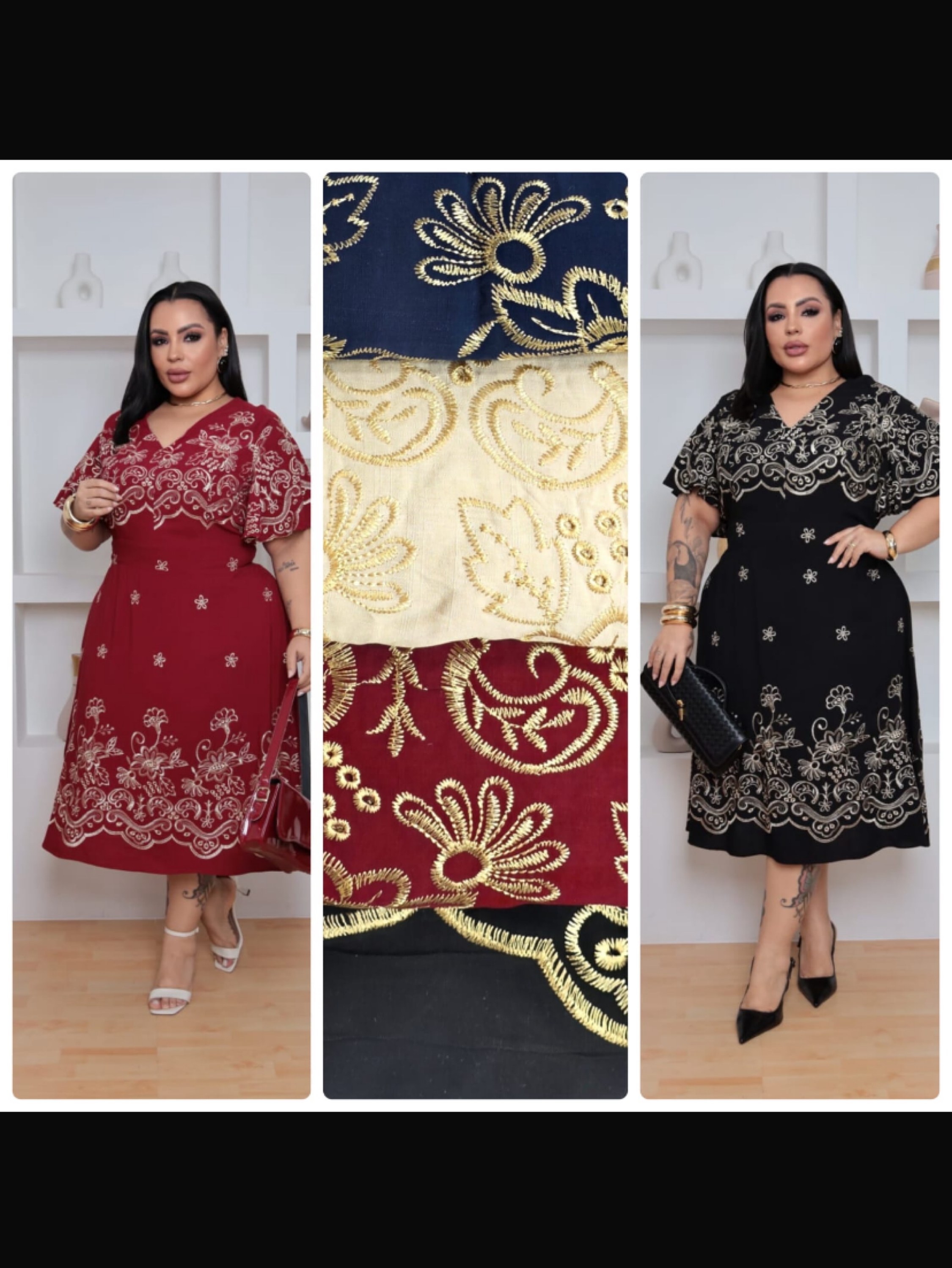 Vestido Lorena plus bordado