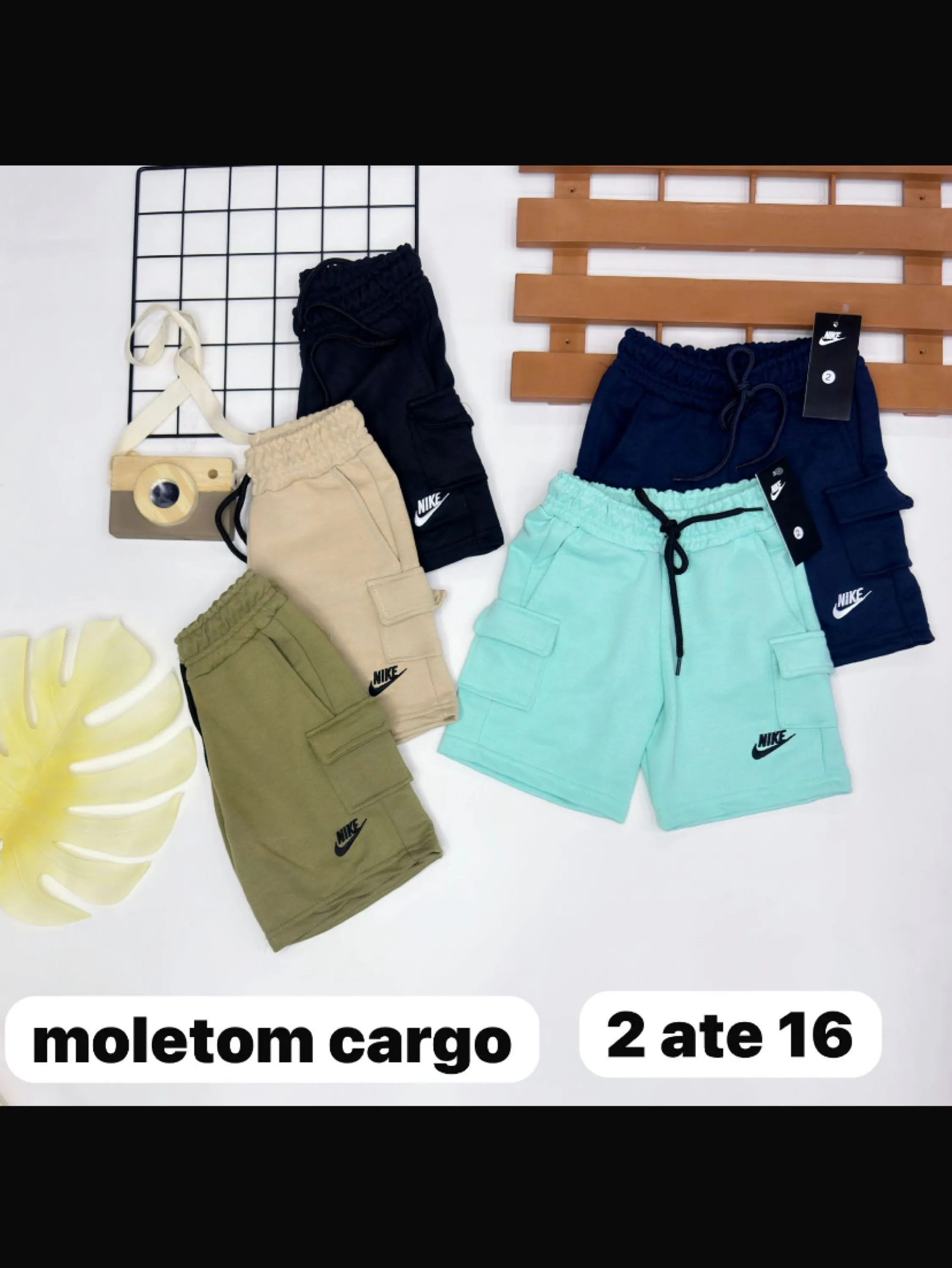Bermuda cargo de moletom Nike infantil/juvenil