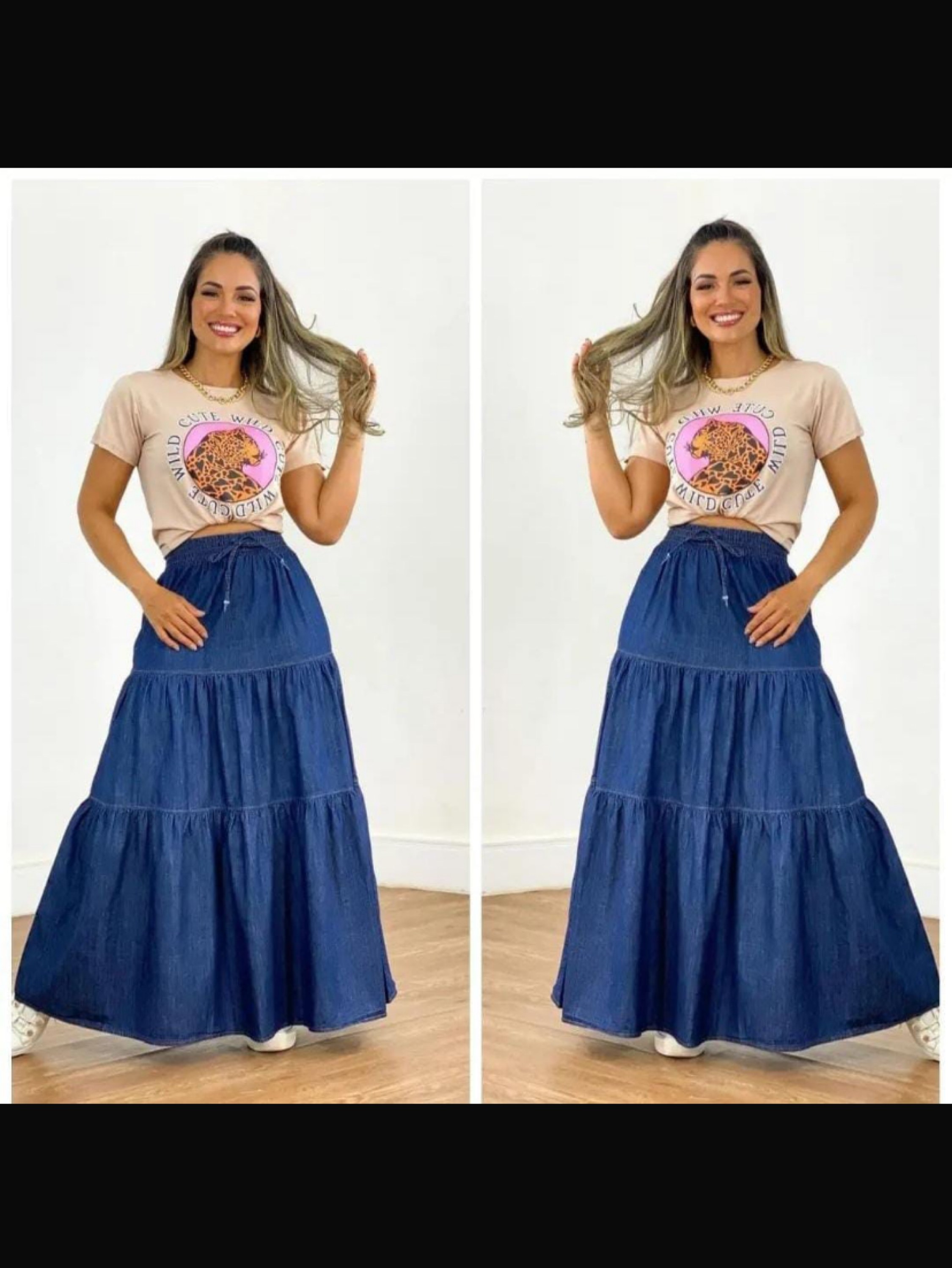Saia jeans 3 marias