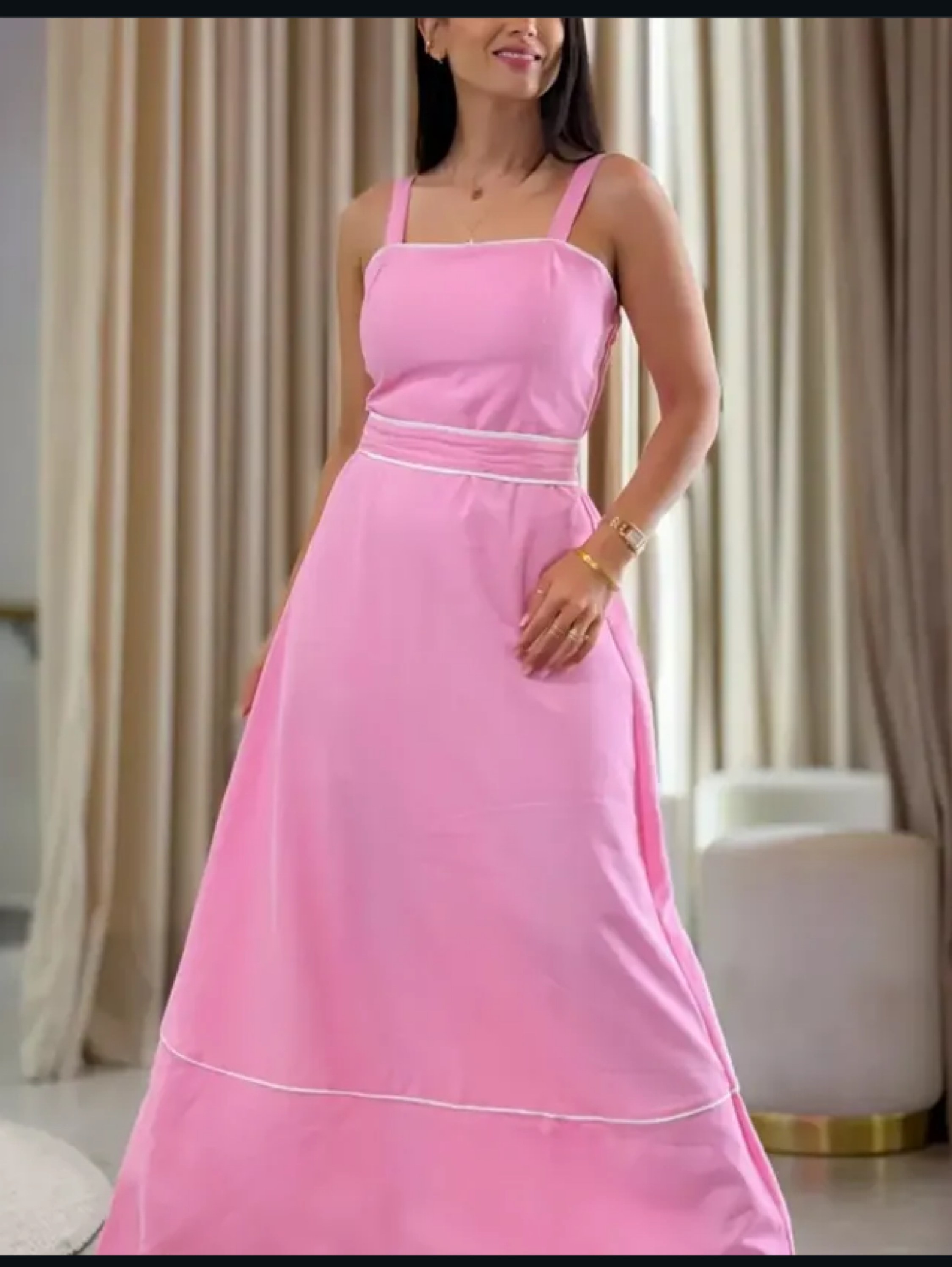 Vestido longo de alça