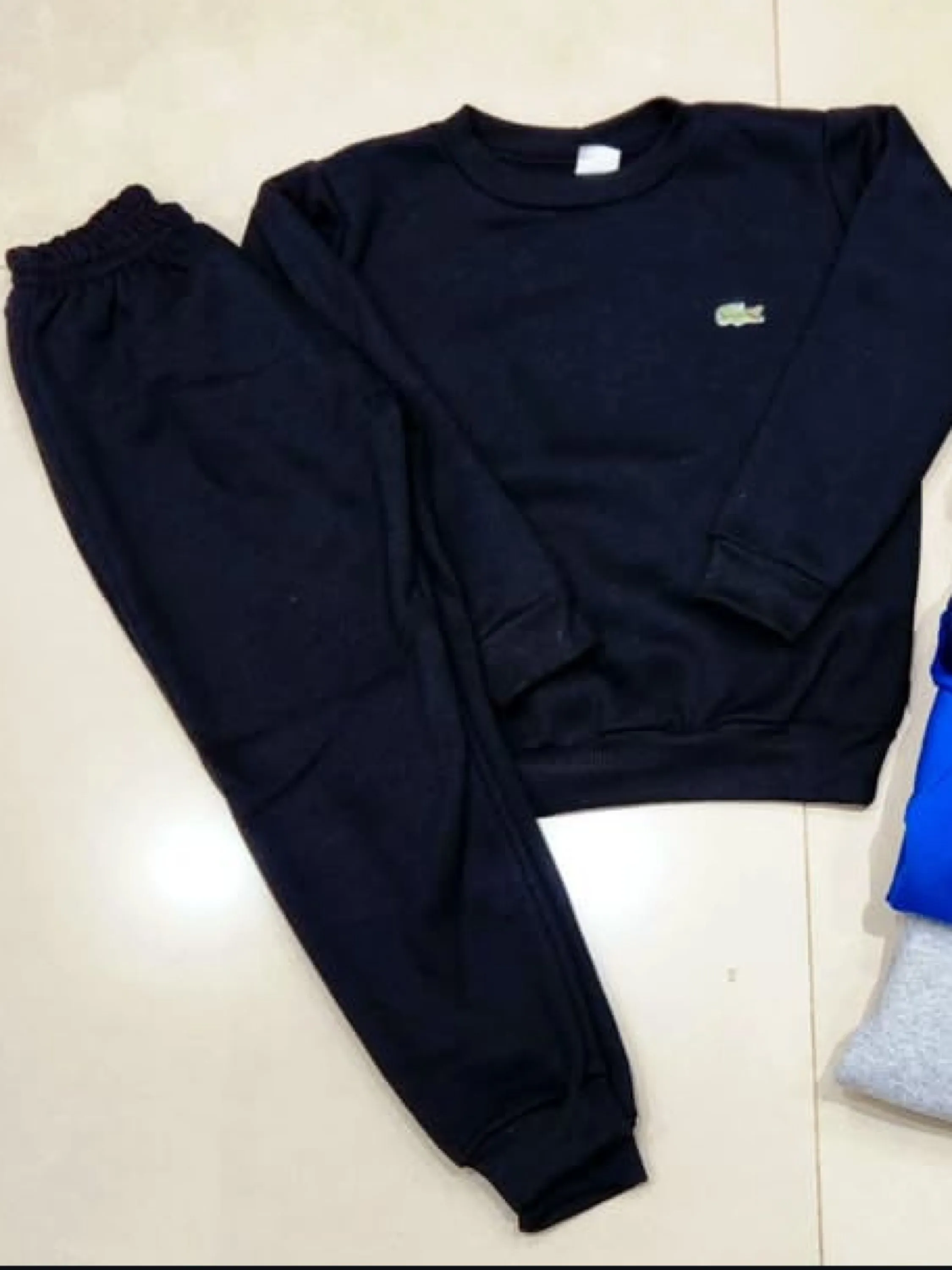 Conjunto de moletom gola careca flanelada infantil