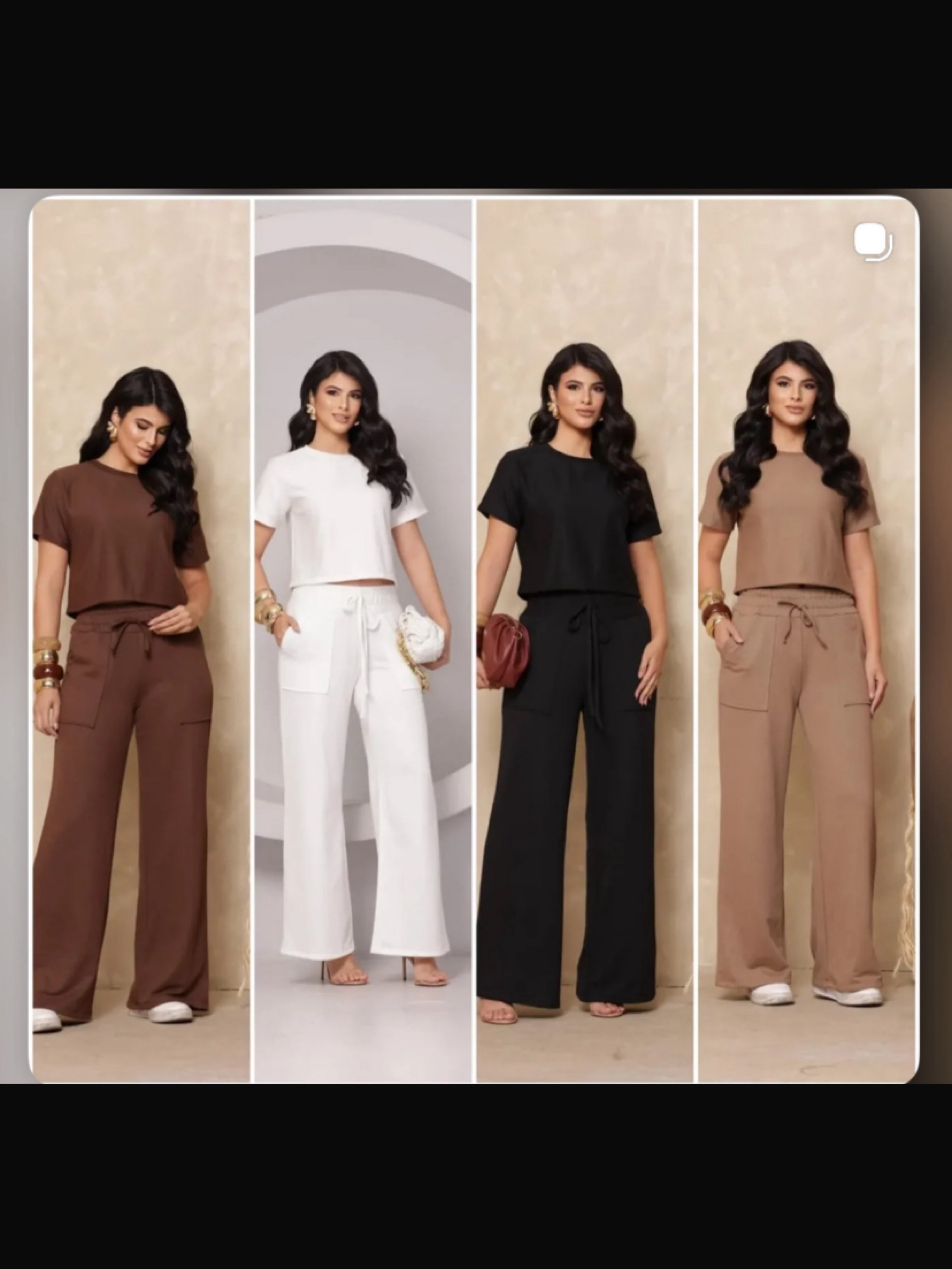 Conjunto Pantalona e blusa crooped