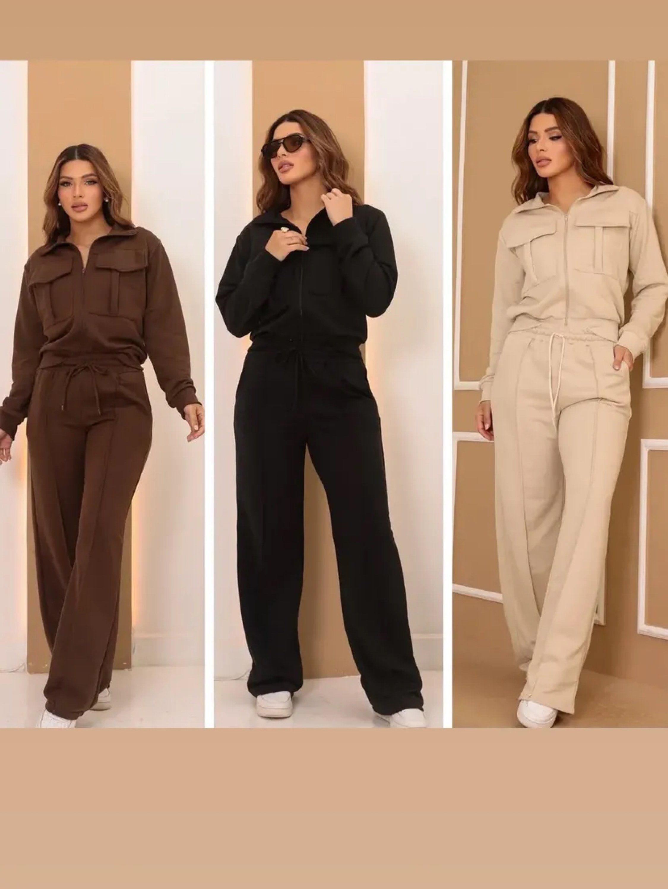 Conjunto de moletom calça reta e blusa crooped