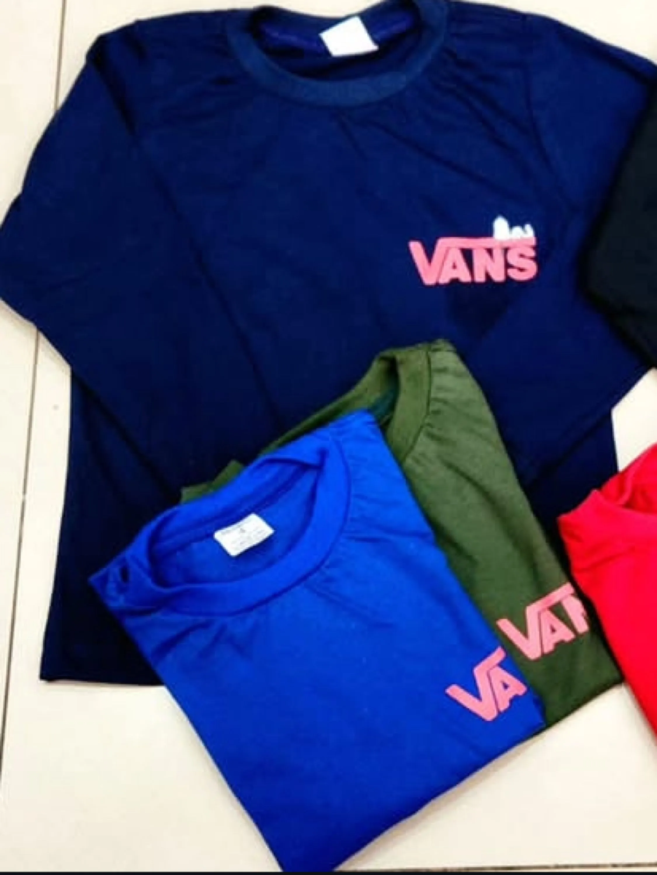 Camiseta manga longa 100% algodão Vans
