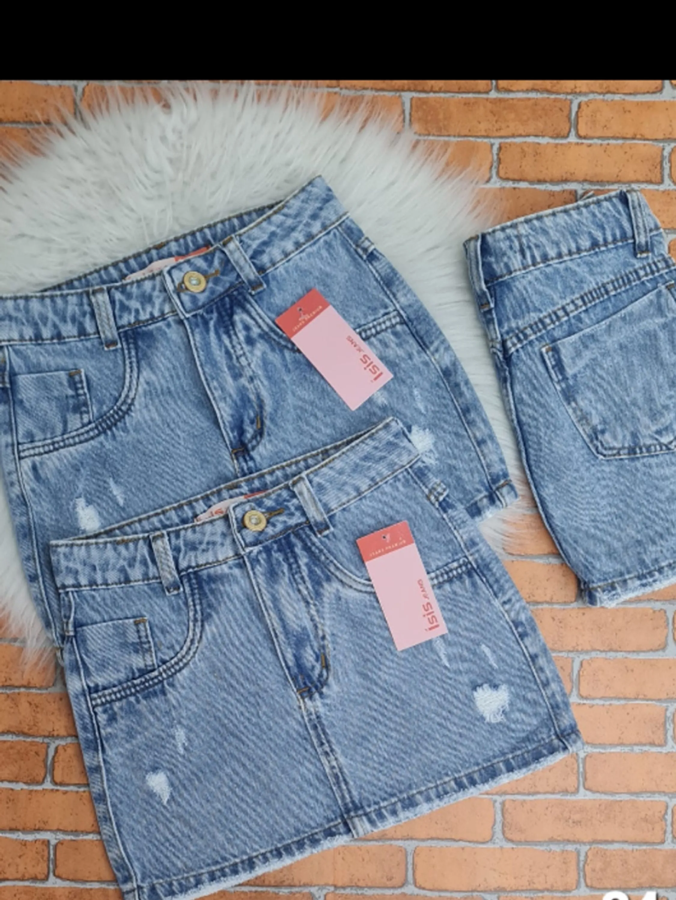 Mini saia jeans infantil /juvenil
