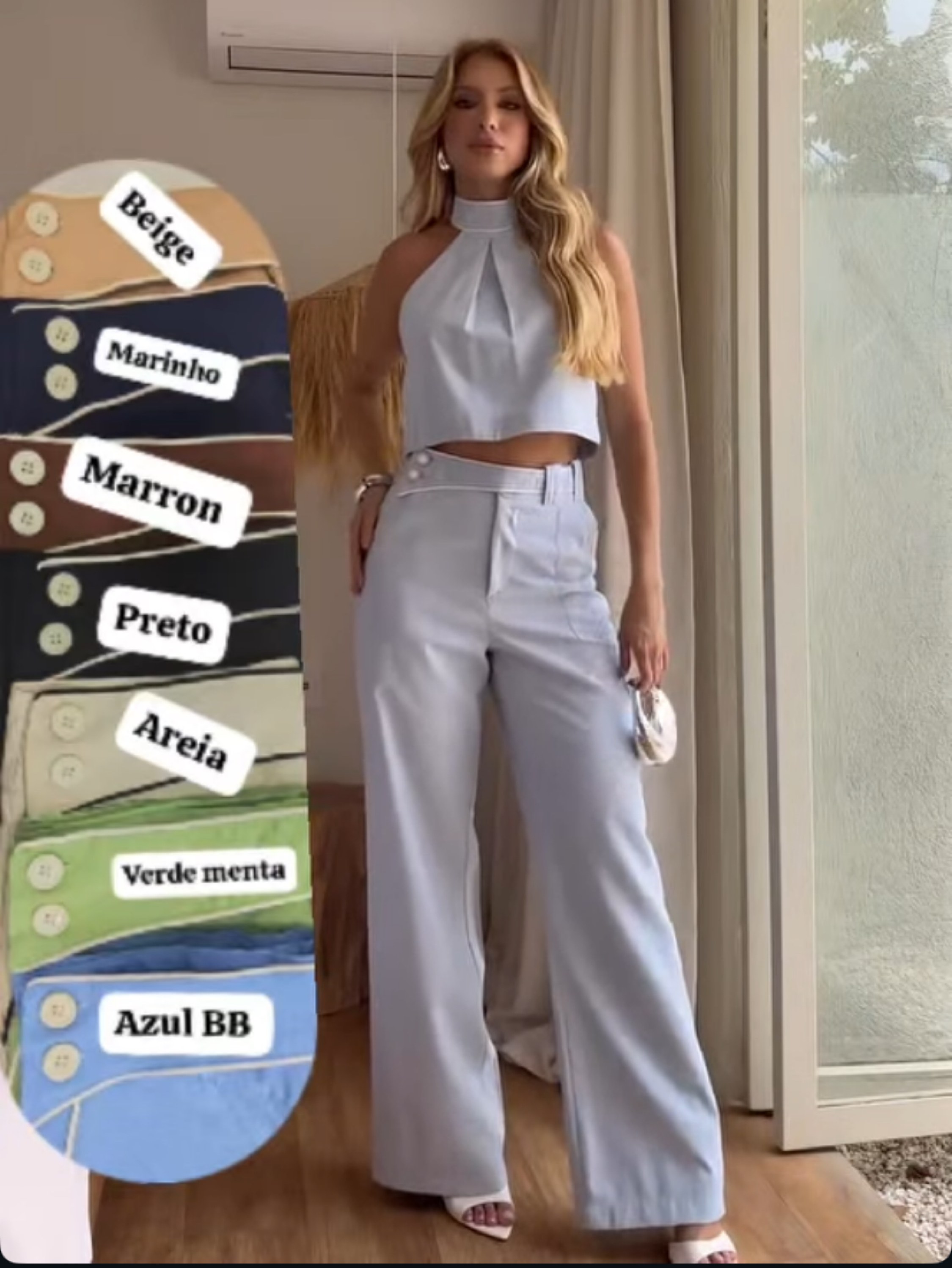 Conjunto Pantalona e crooped