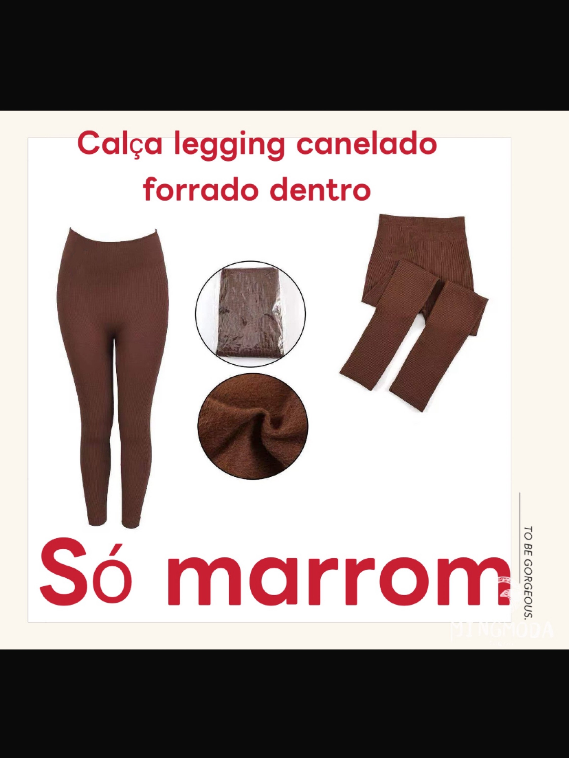 Pacote com 12 calças leggings peluciada