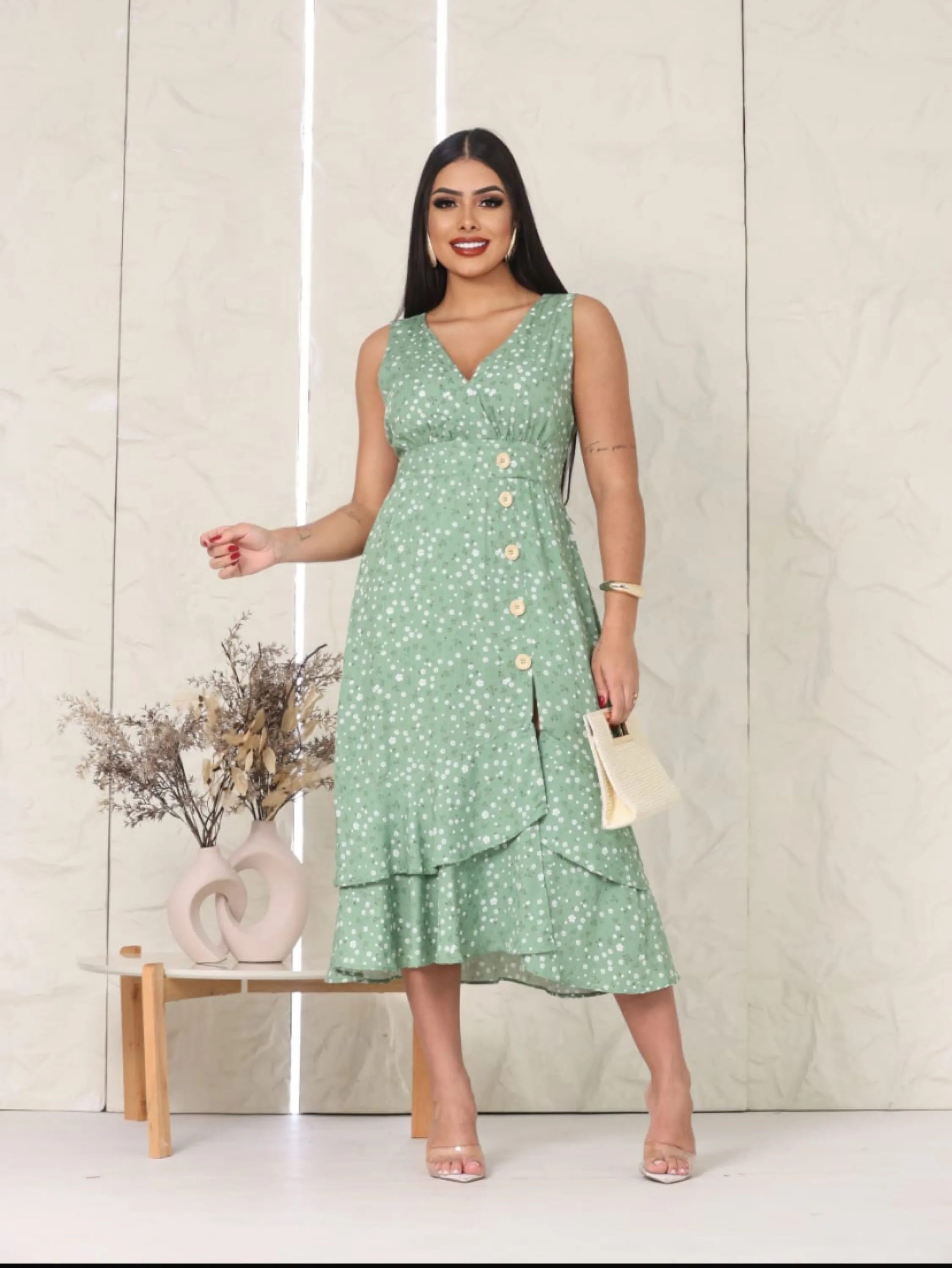 Vestido Camila slim longuete