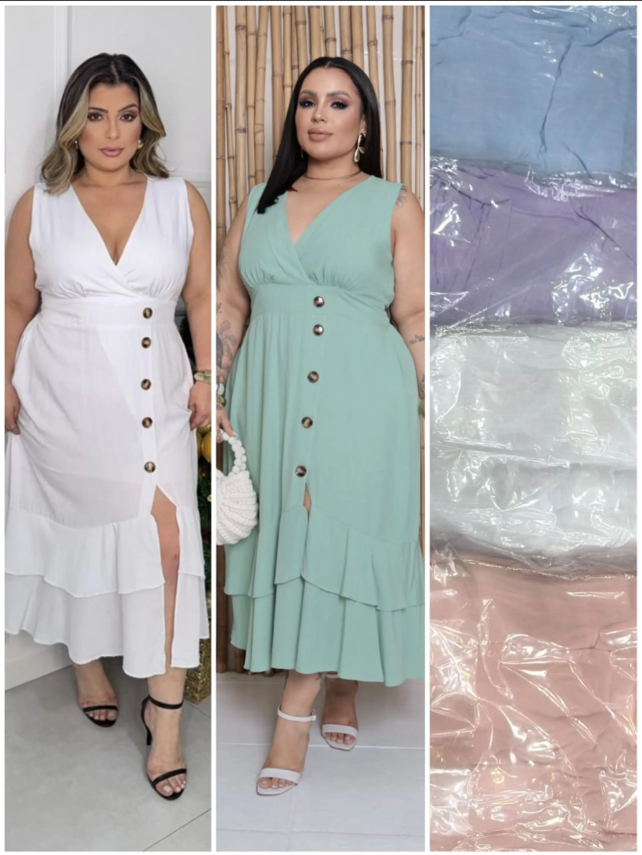 Vestido Camila longuetr com forro PLUS