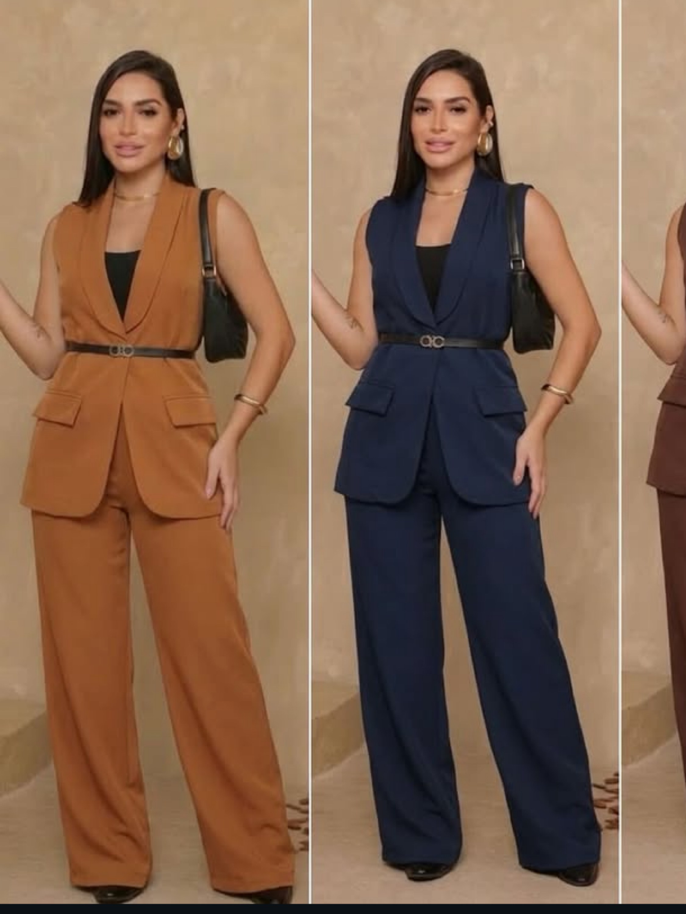 Conjunto calça Pantalona e colete max