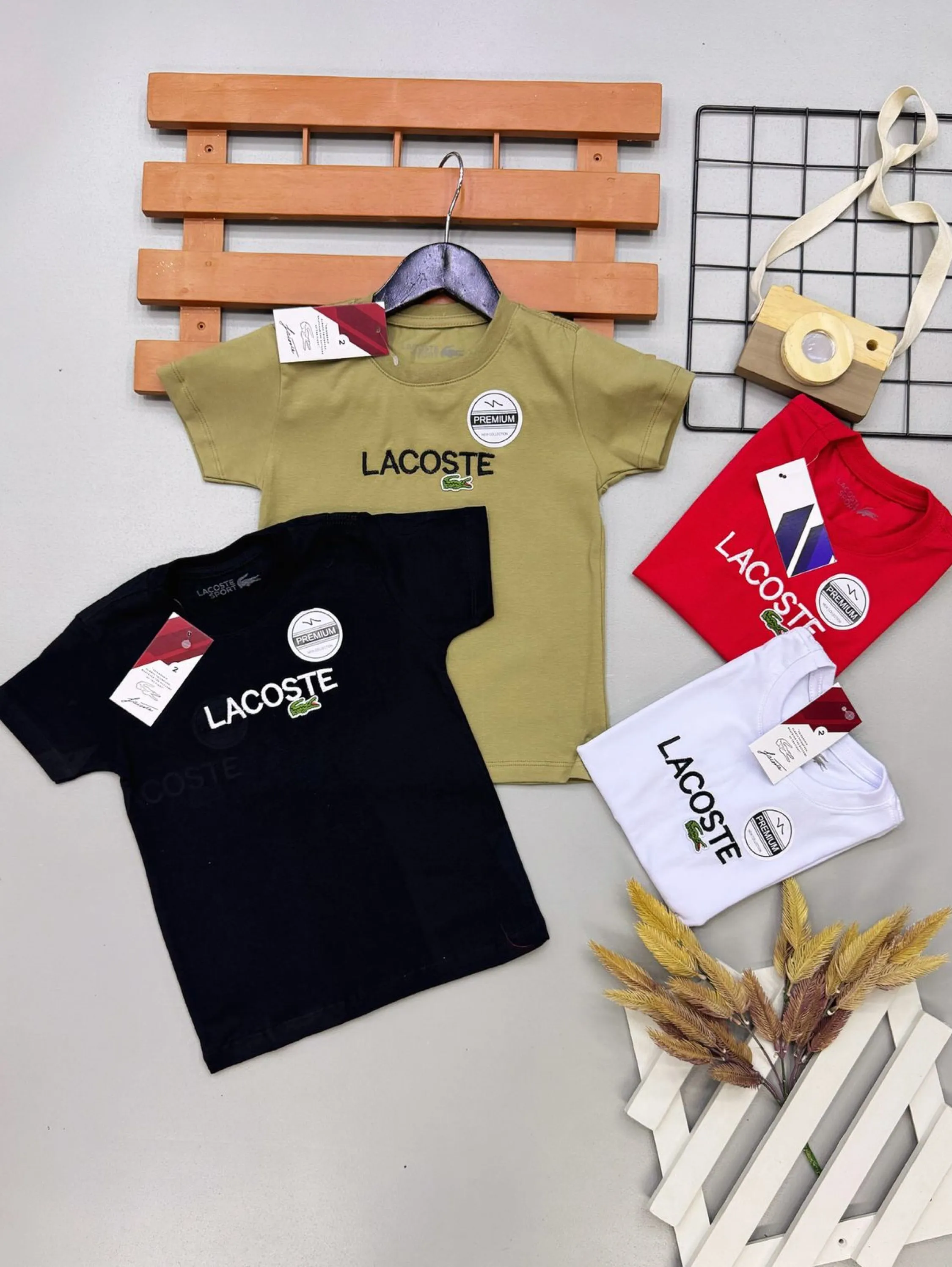Camiseta Lacoste infantil/juvenil malha peruana