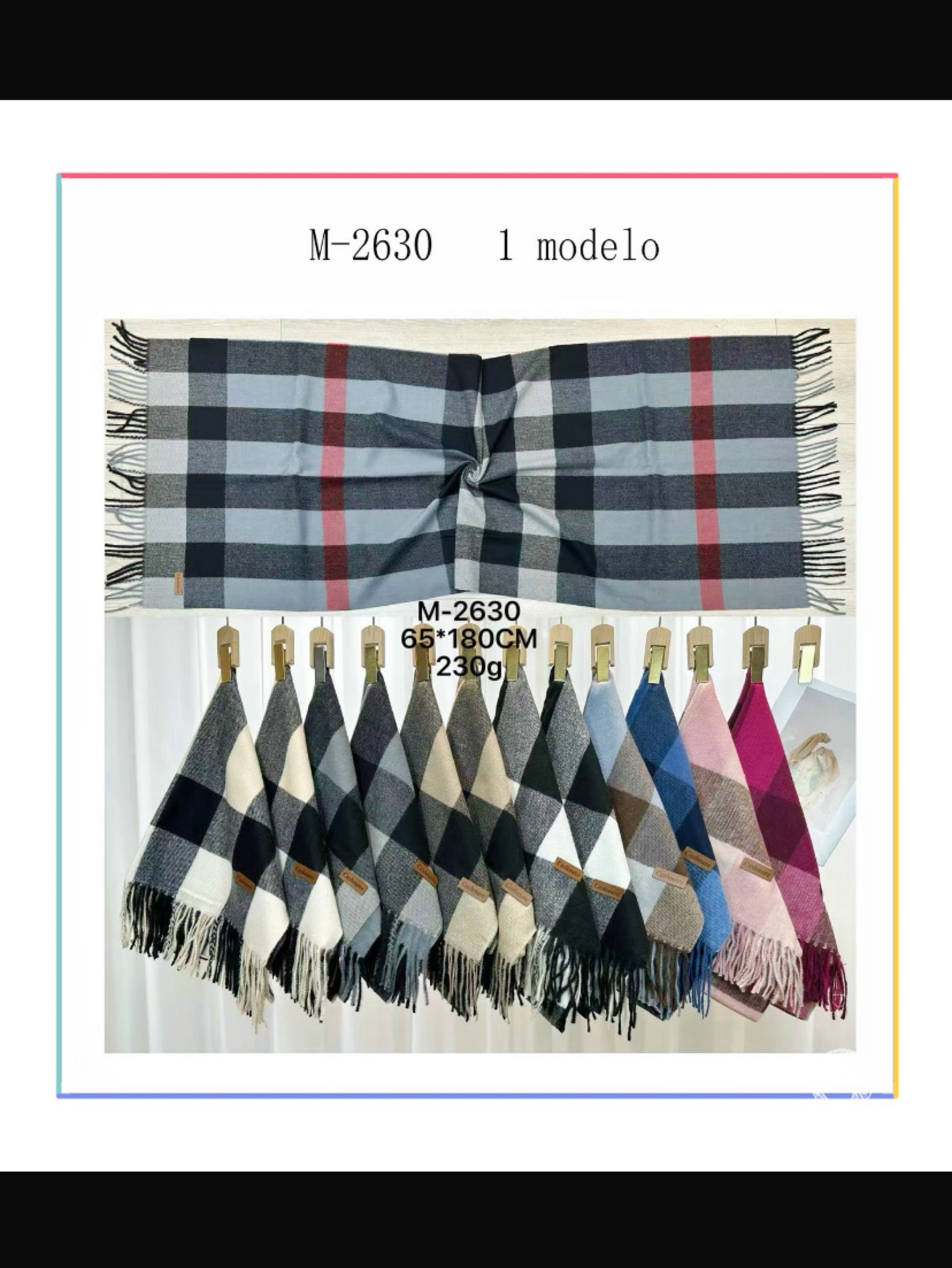Pacote com 12 cachecol 🧣 xadrez GROSSO