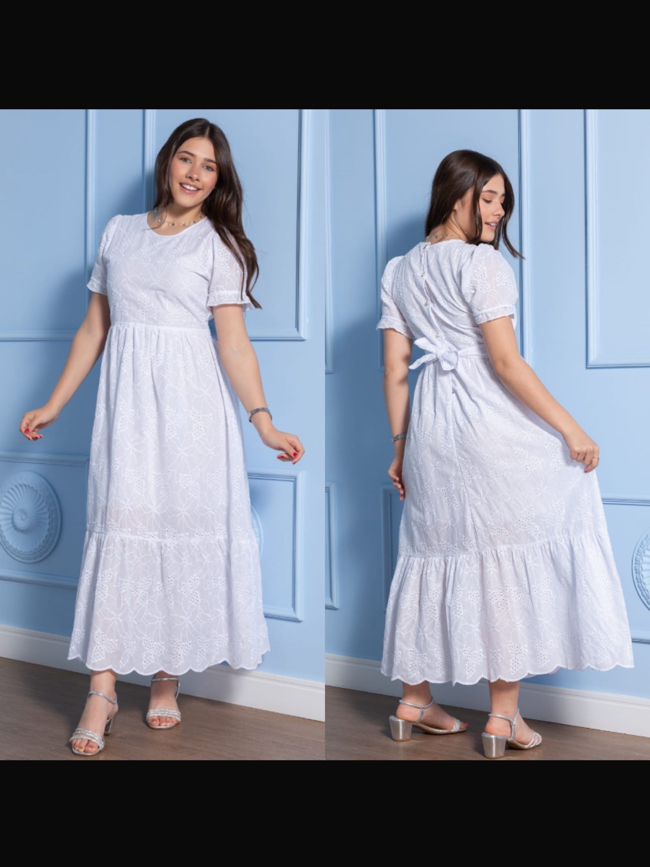 Vestido longuete juvenil em lesse