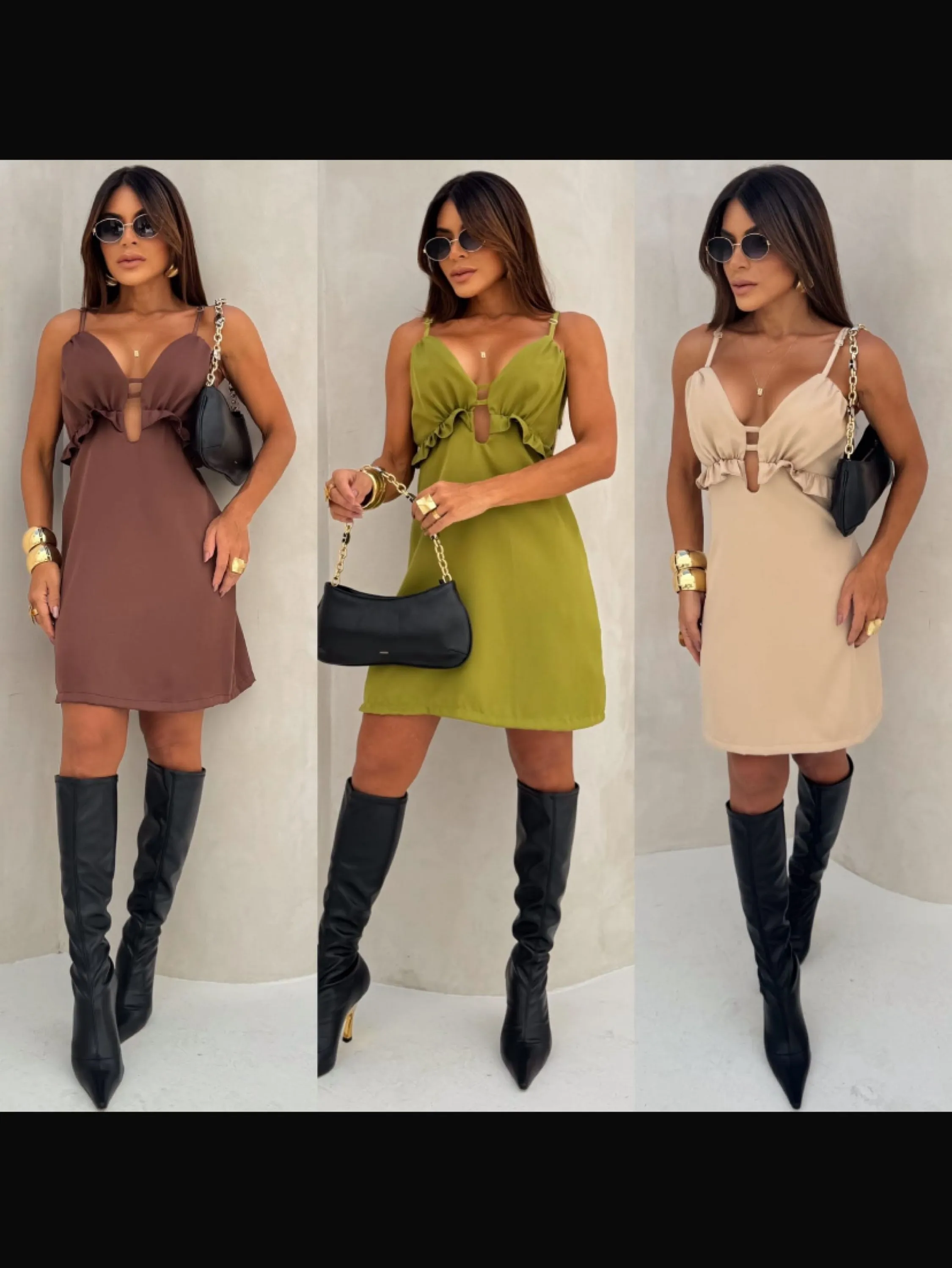Vestido Poliana curto tecido alfaiataria premium