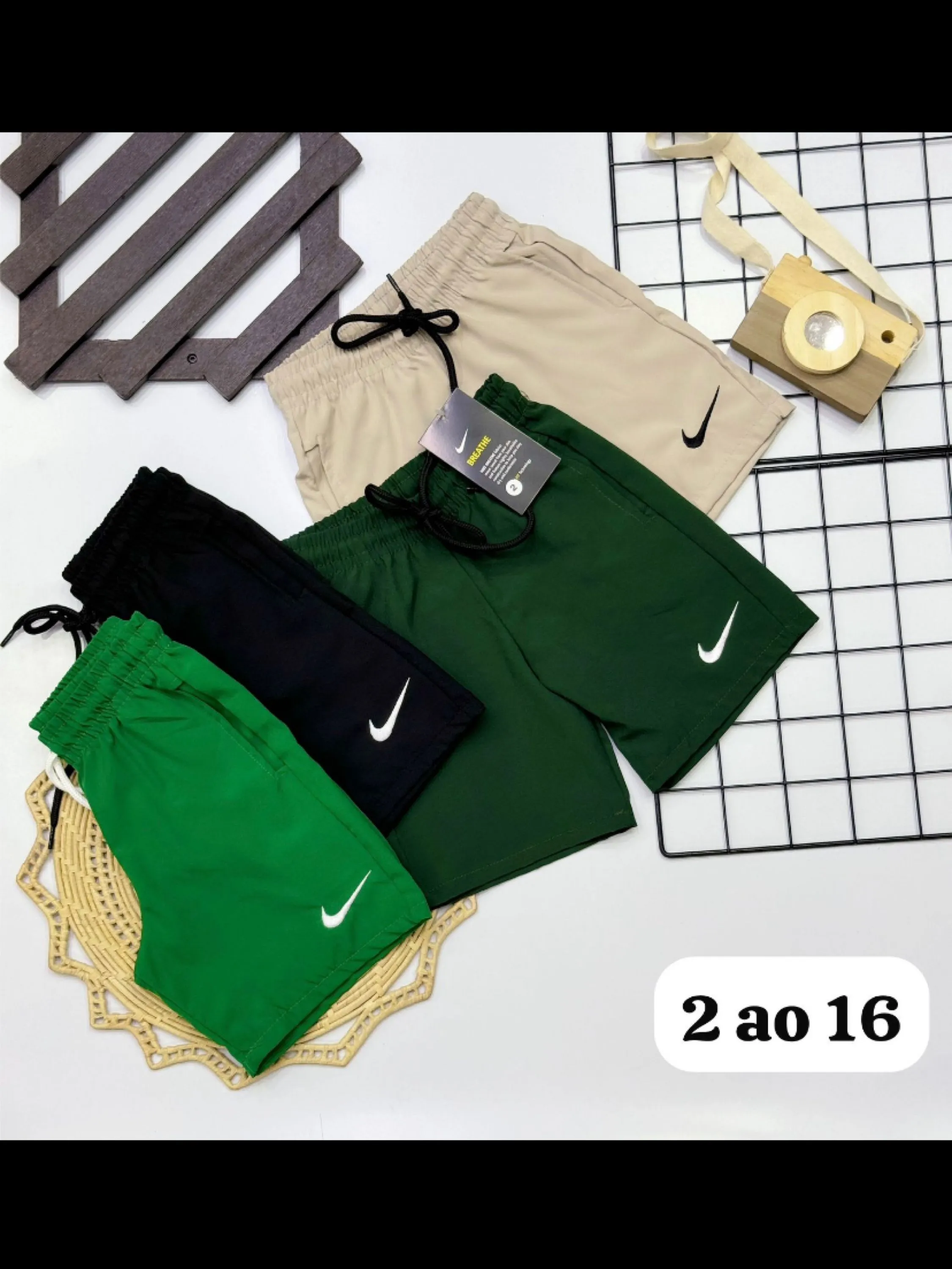 Bermuda tactel Nike infantil/juvenil linha premium