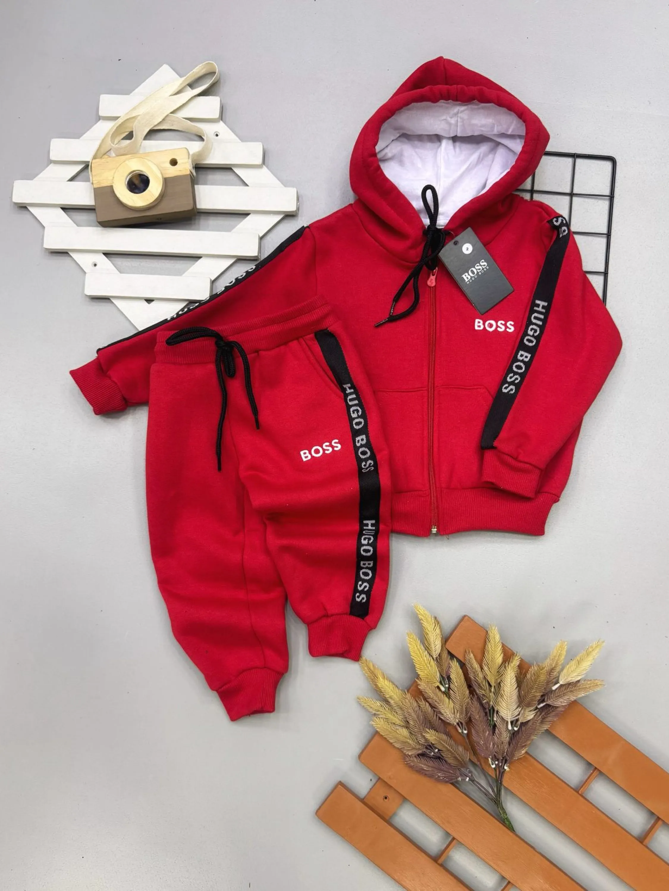 Conjunto de moletom 3 cabos flanelado Boss infantil/uuvenil