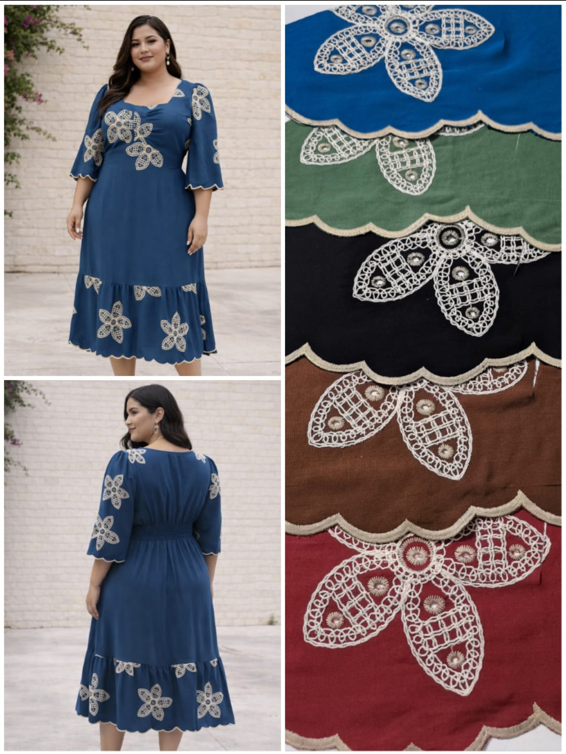 Vestido Thaís Plus bordado