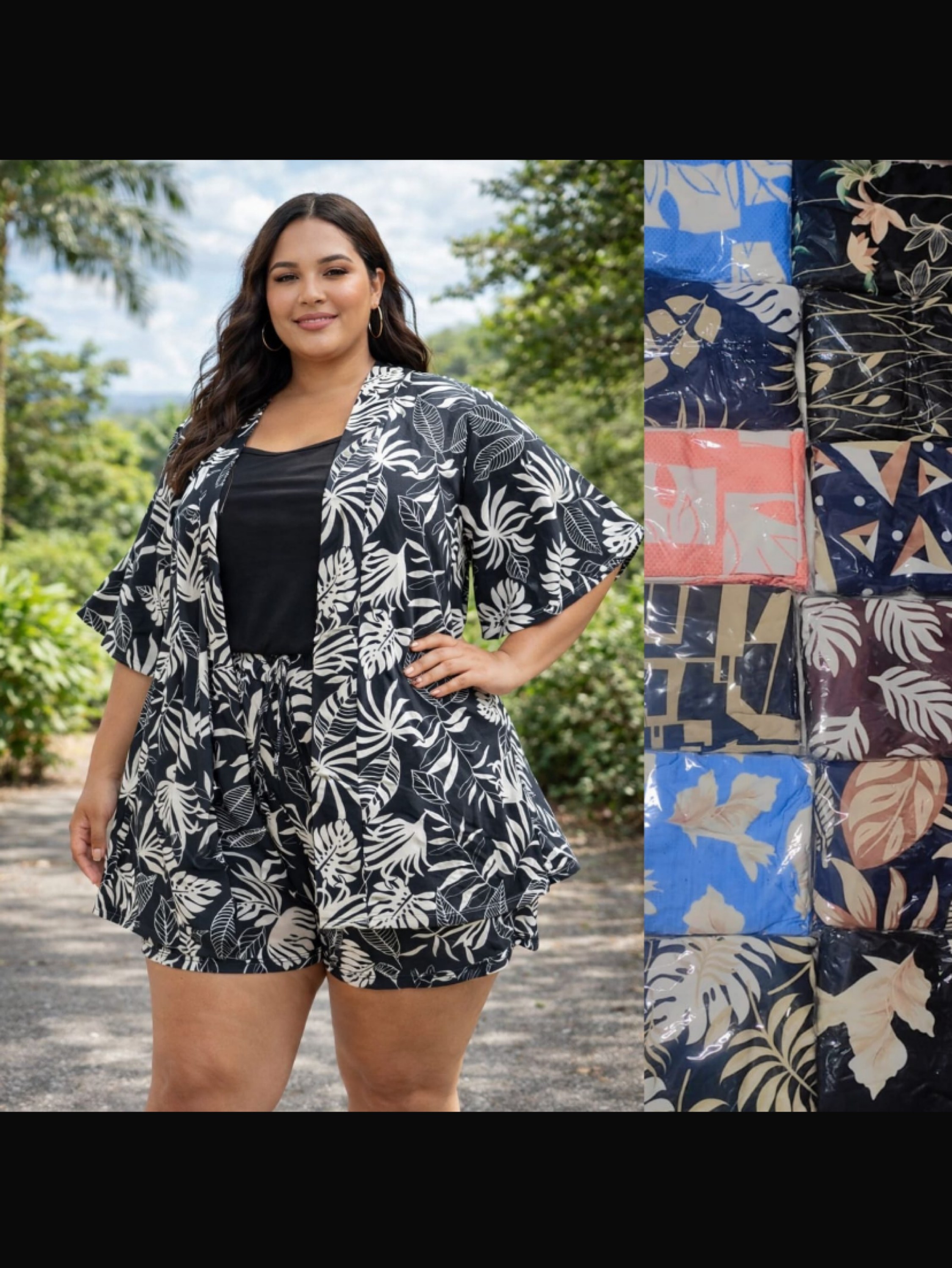 Kimono + shorts