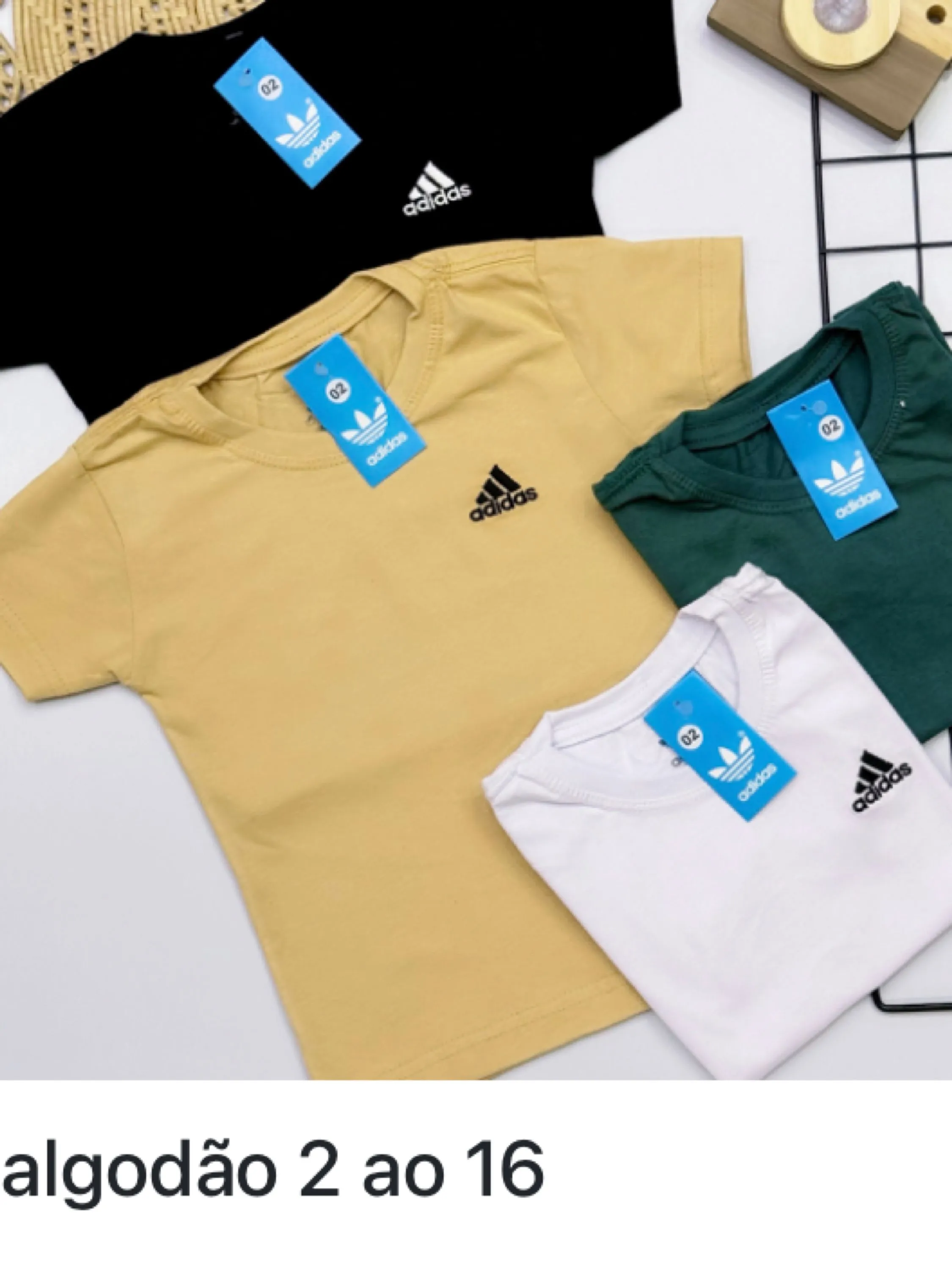 Camiseta adidas infantil/juvenil 100%Algodäo linha premium