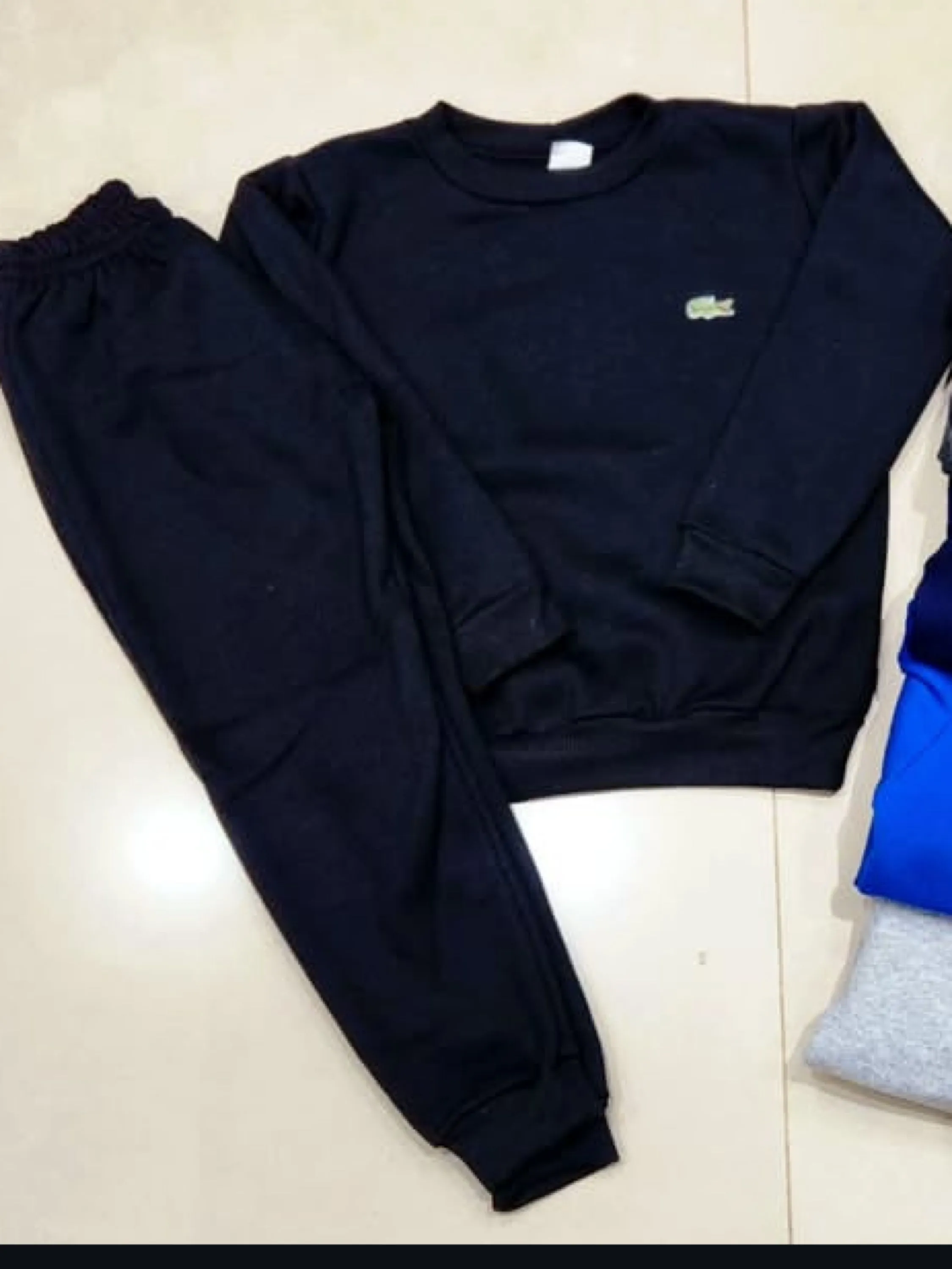 Conjunto de moletom gola careca flanelada juvenil