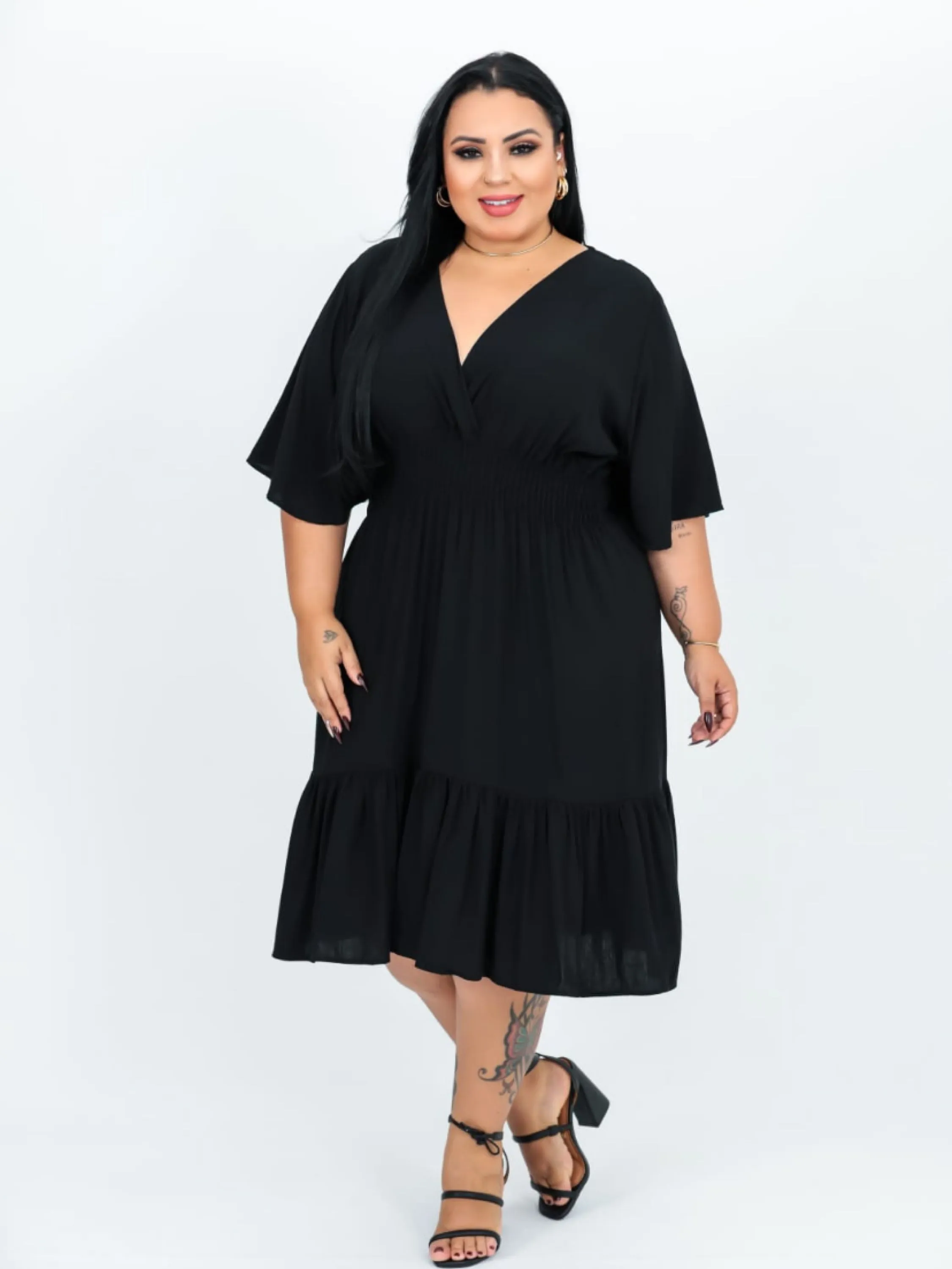 Vestido curto plus size c/lastex veste ate 52 (new 5006)