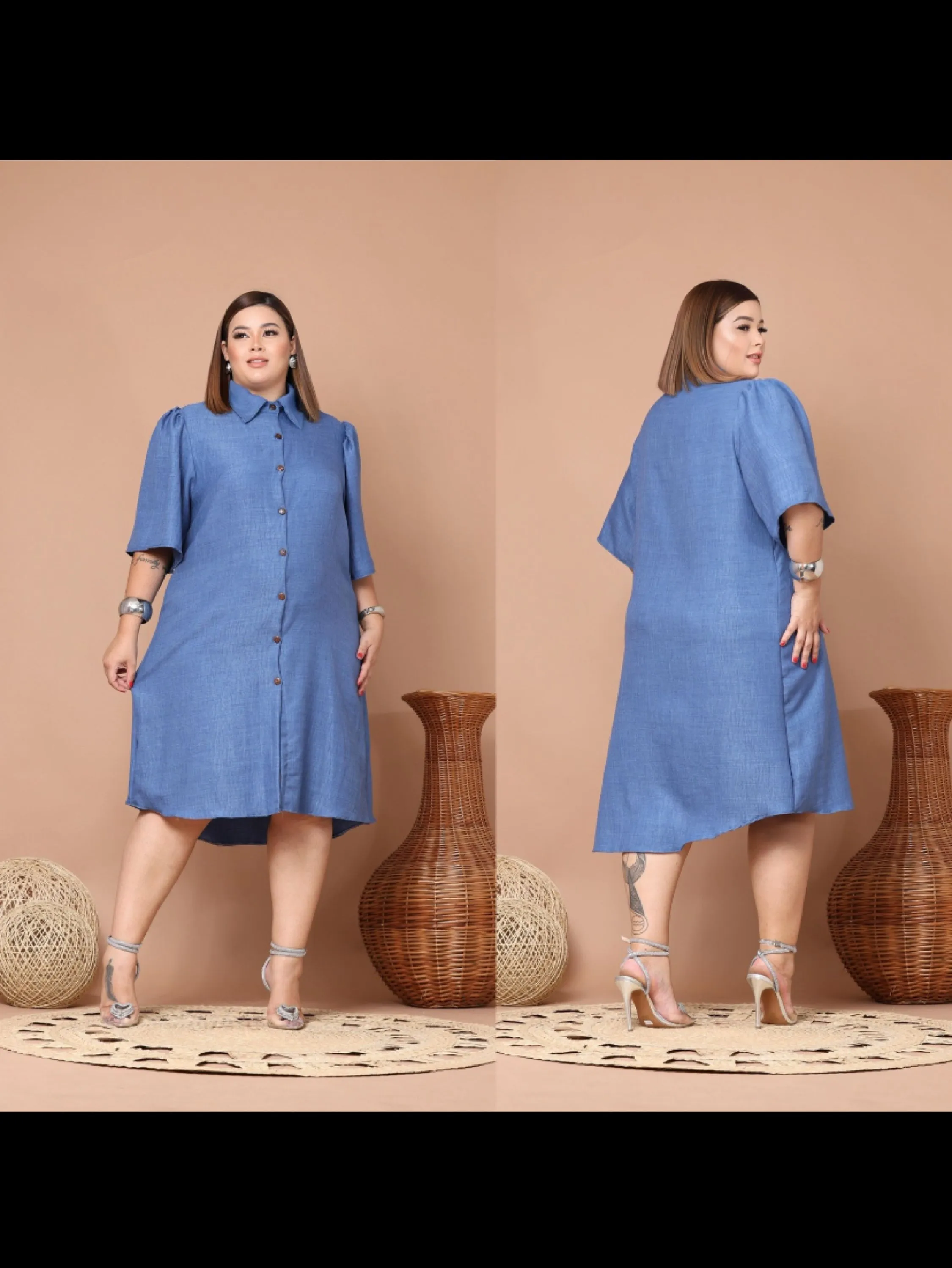 Chamise Joana plus size tecido viscolinho t/unico