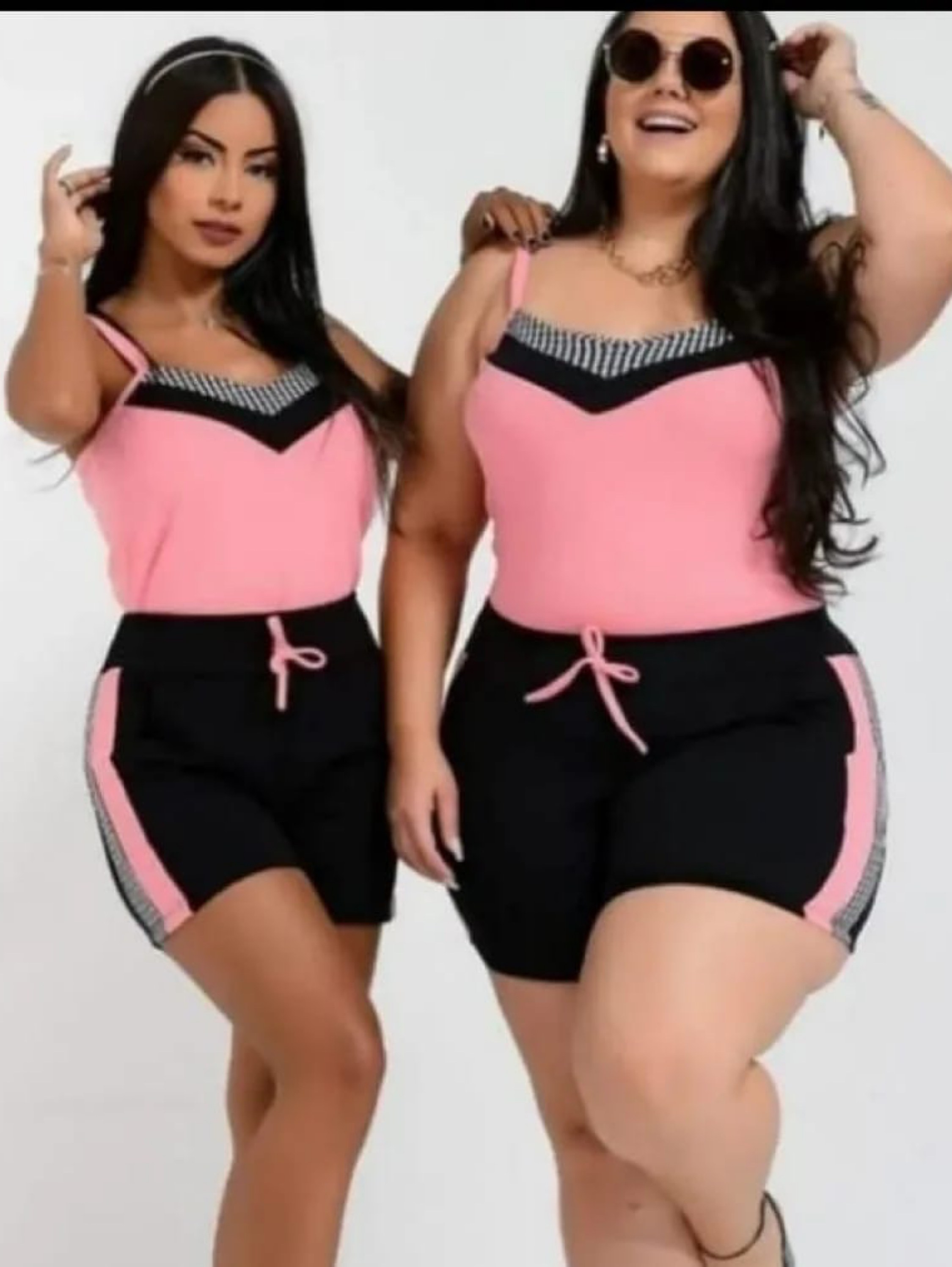 Conjunto shorts e blusinha de alça