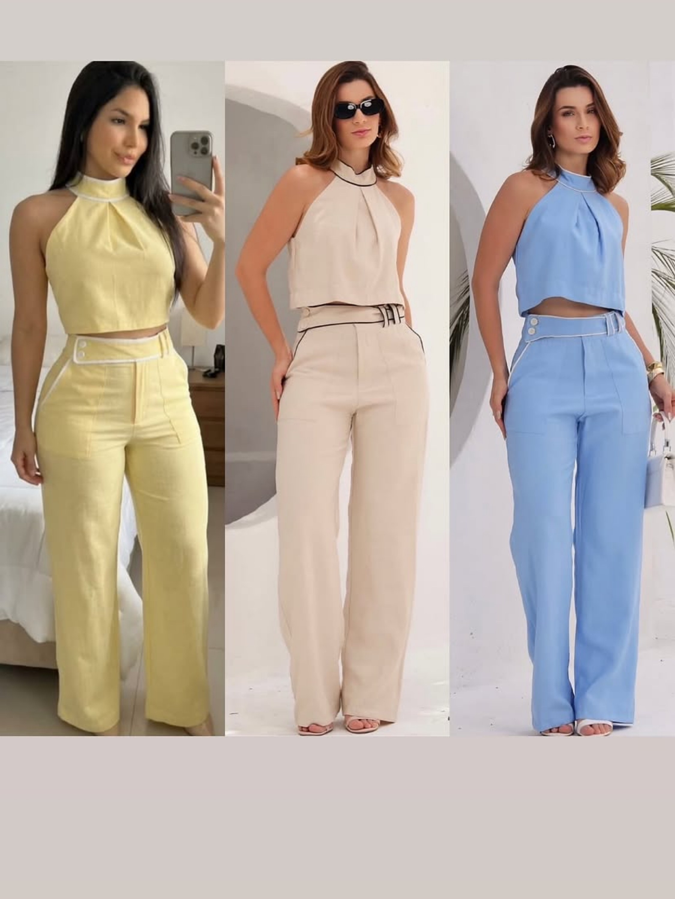 Conjunto Pantalona e frente única
