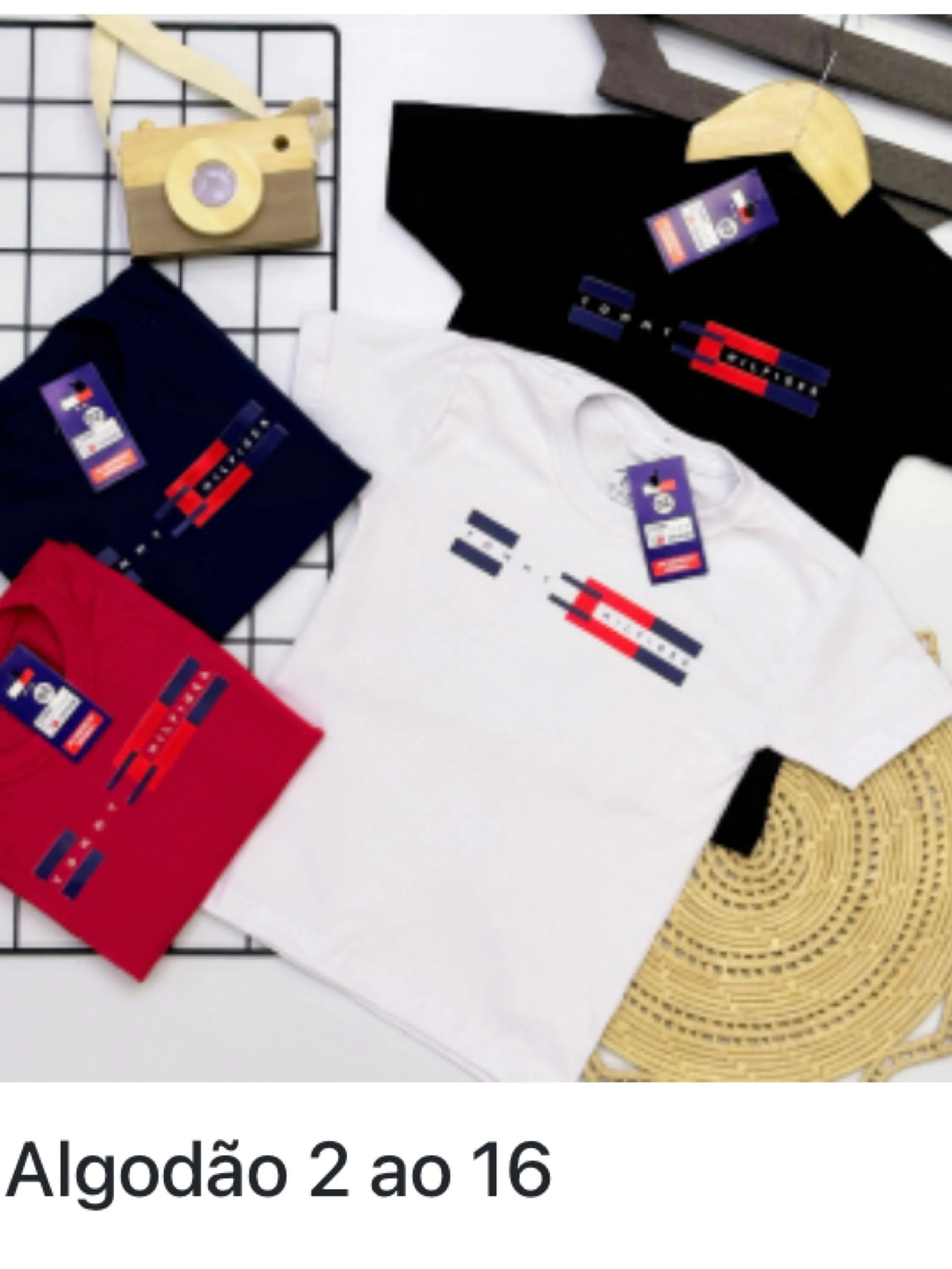 Camiseta Tommy infantil /juvenil 100% algodão linha premium