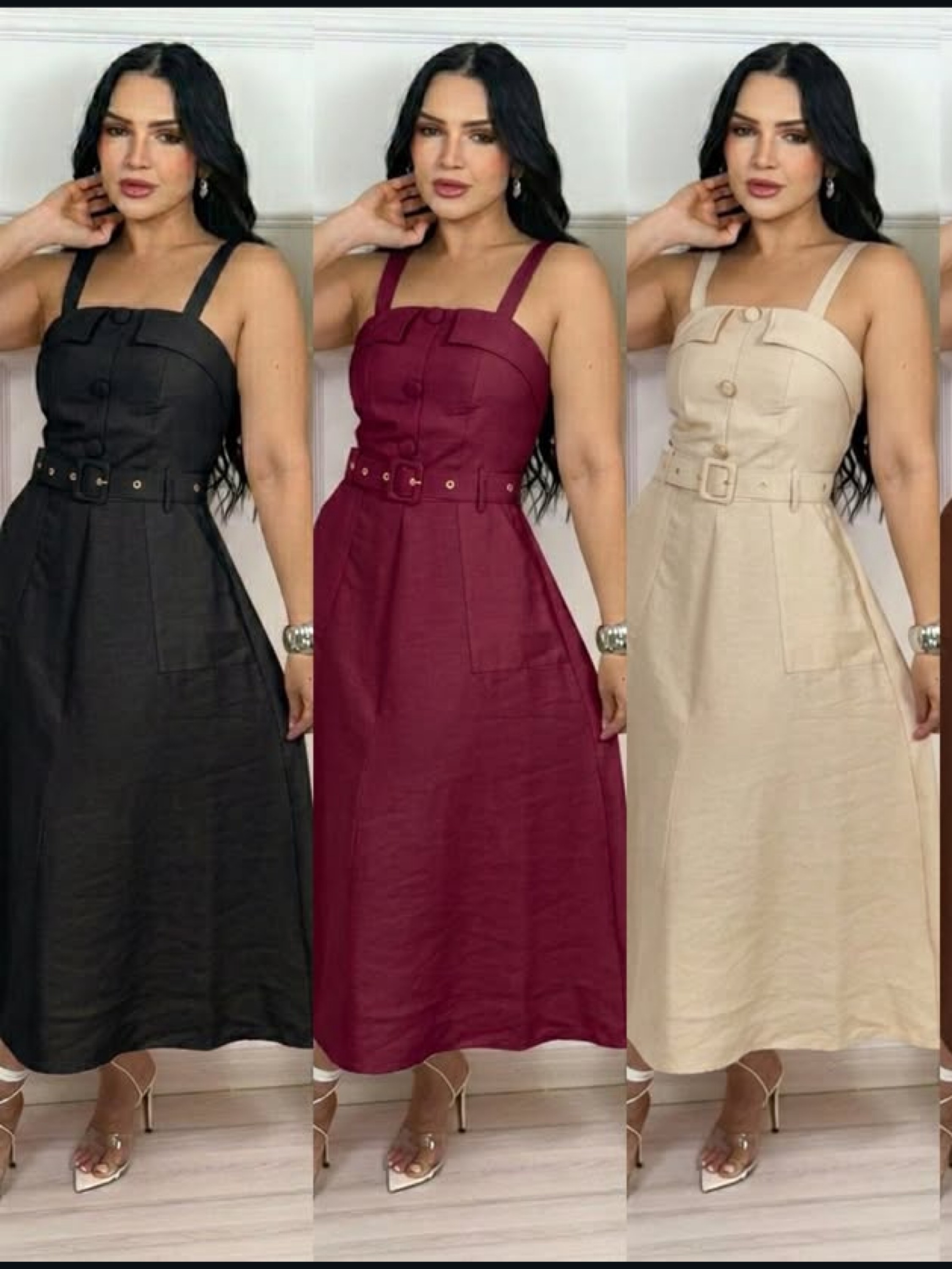 Vestido mídi de alça