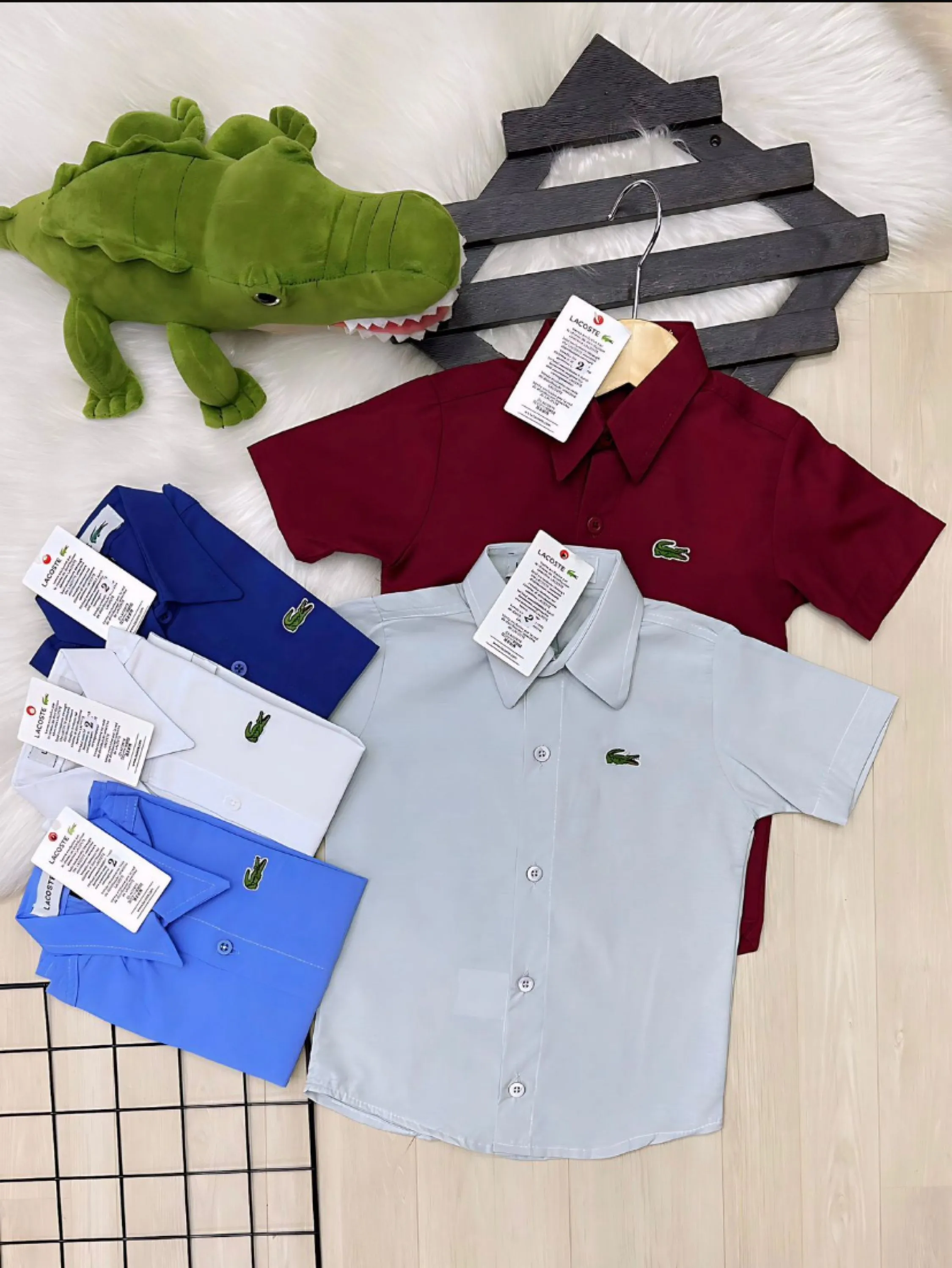 Camisa m/c Lacoste infantil/juvenil linha premium