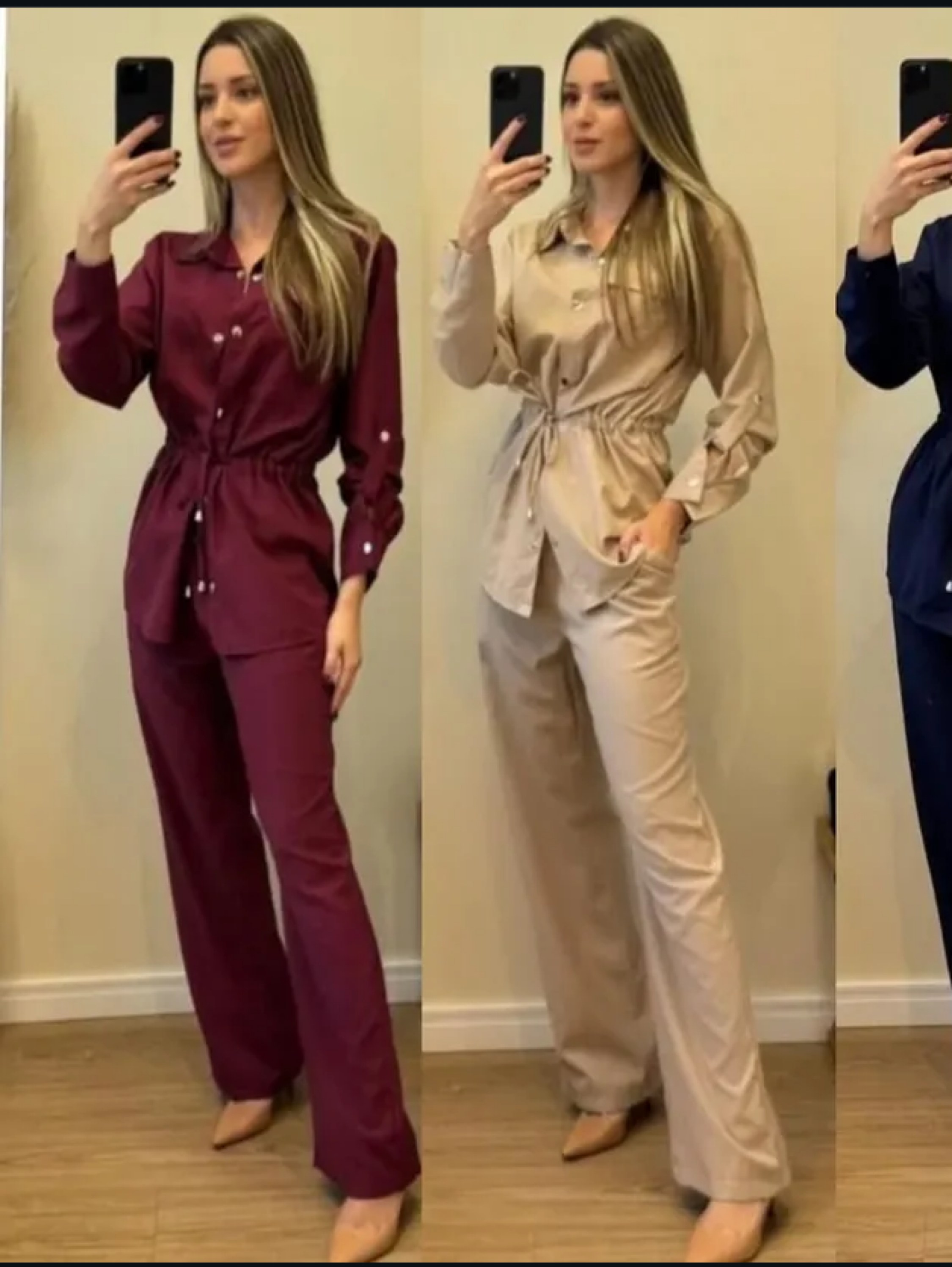 Conjunto Pantalona e camisa manga longa