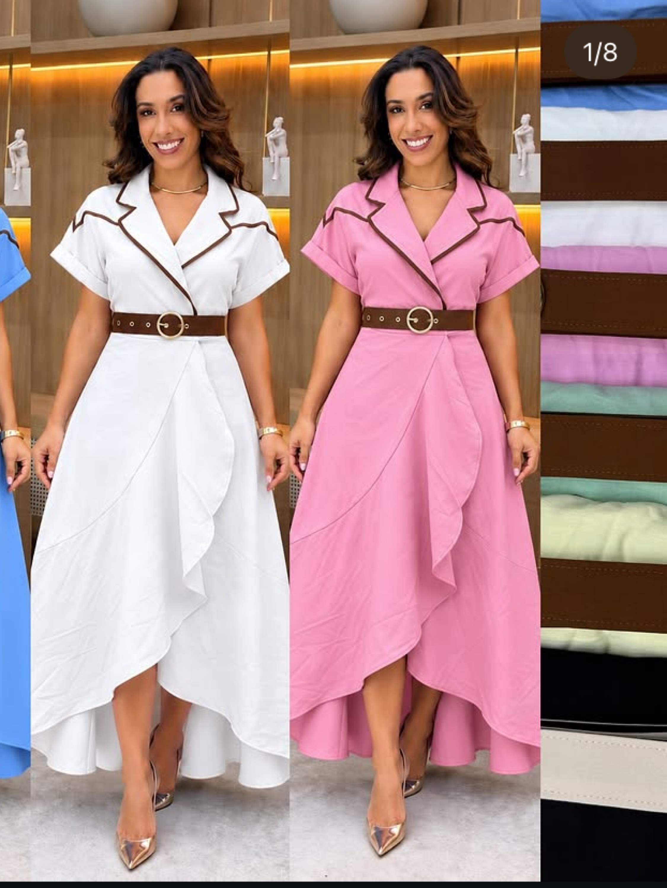 Vestido longo transpassado