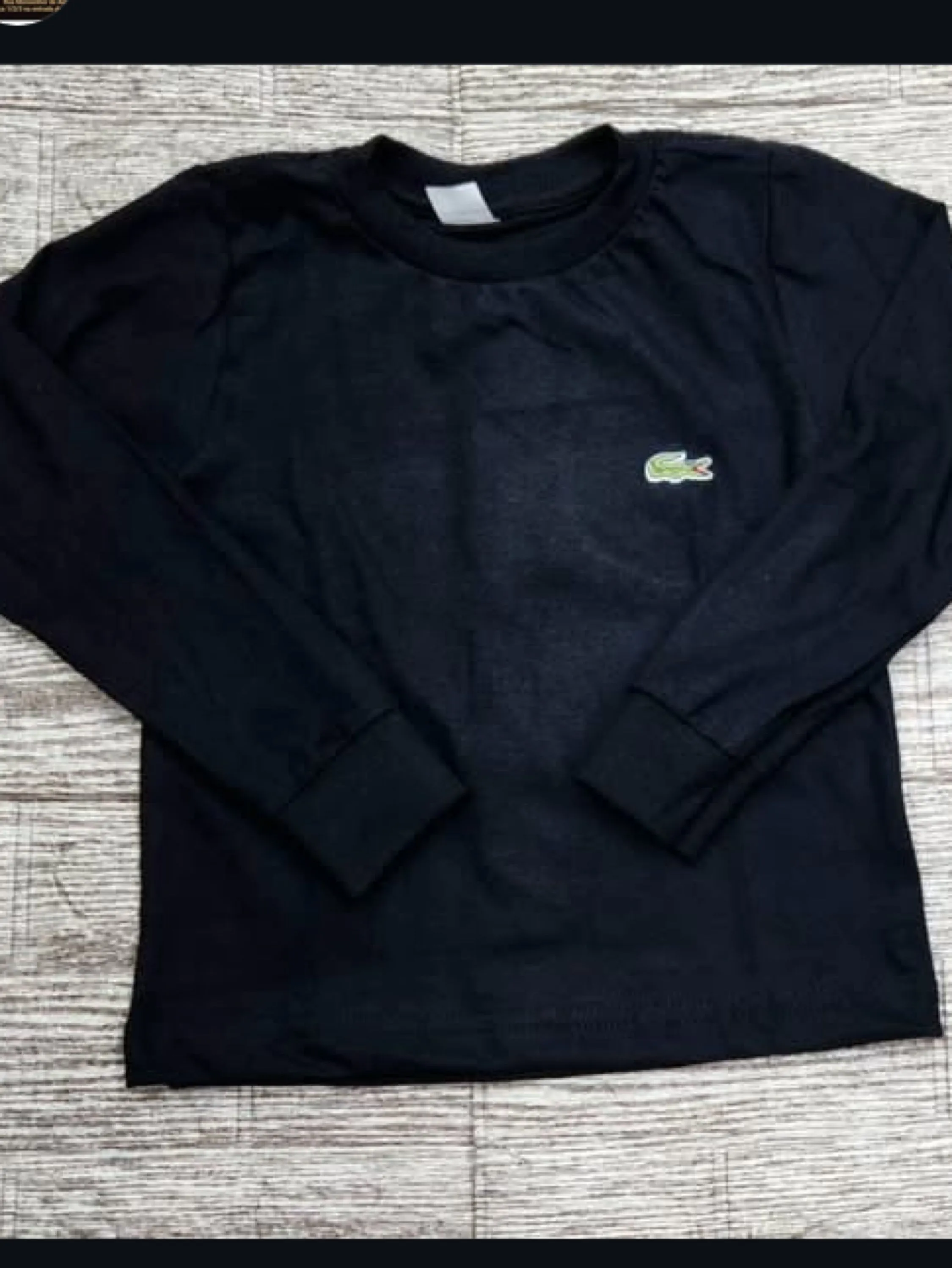 Camiseta manga longa Lacoste 100% algodão