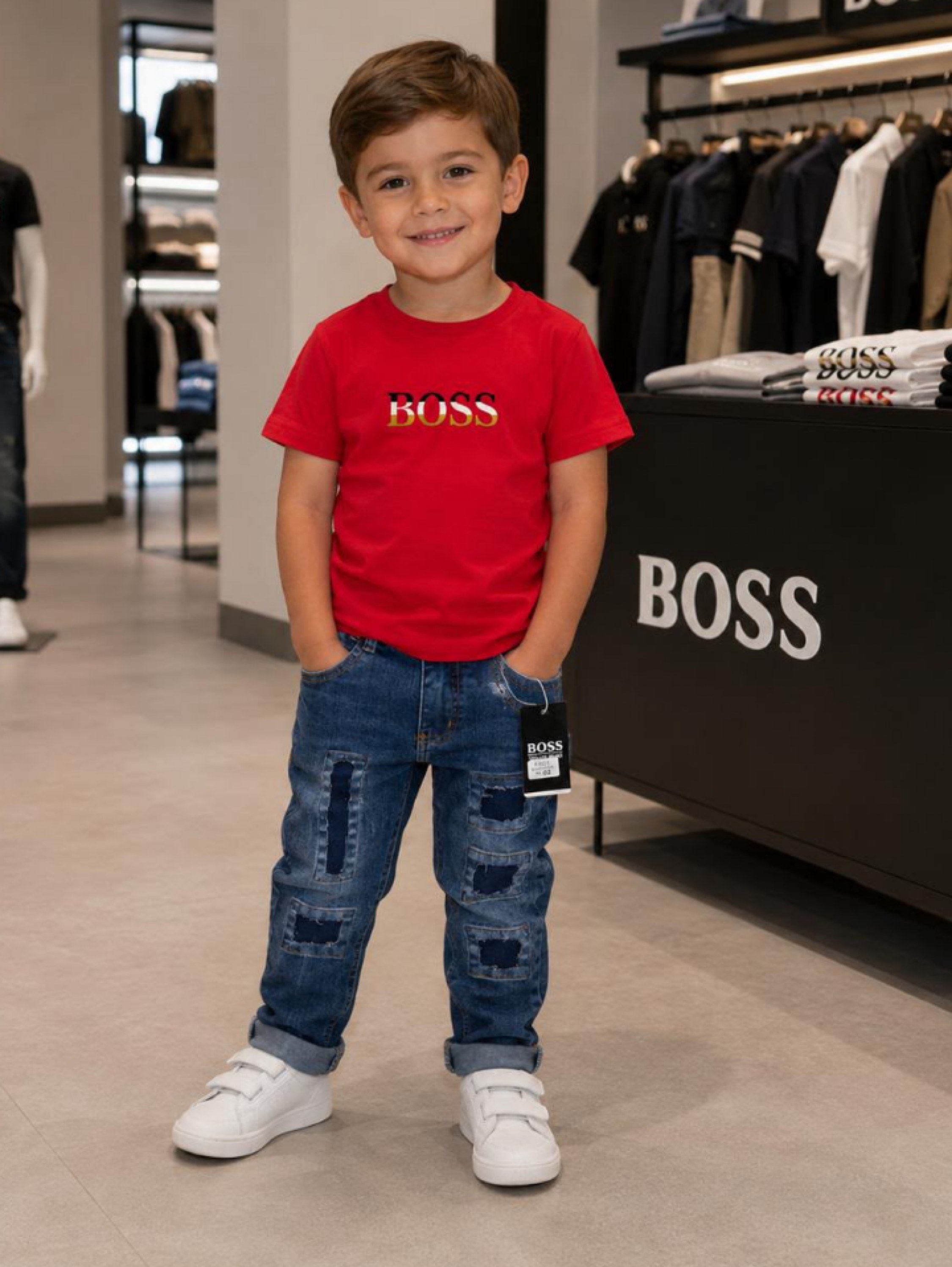Calça jeans Boss infantil/juvenil