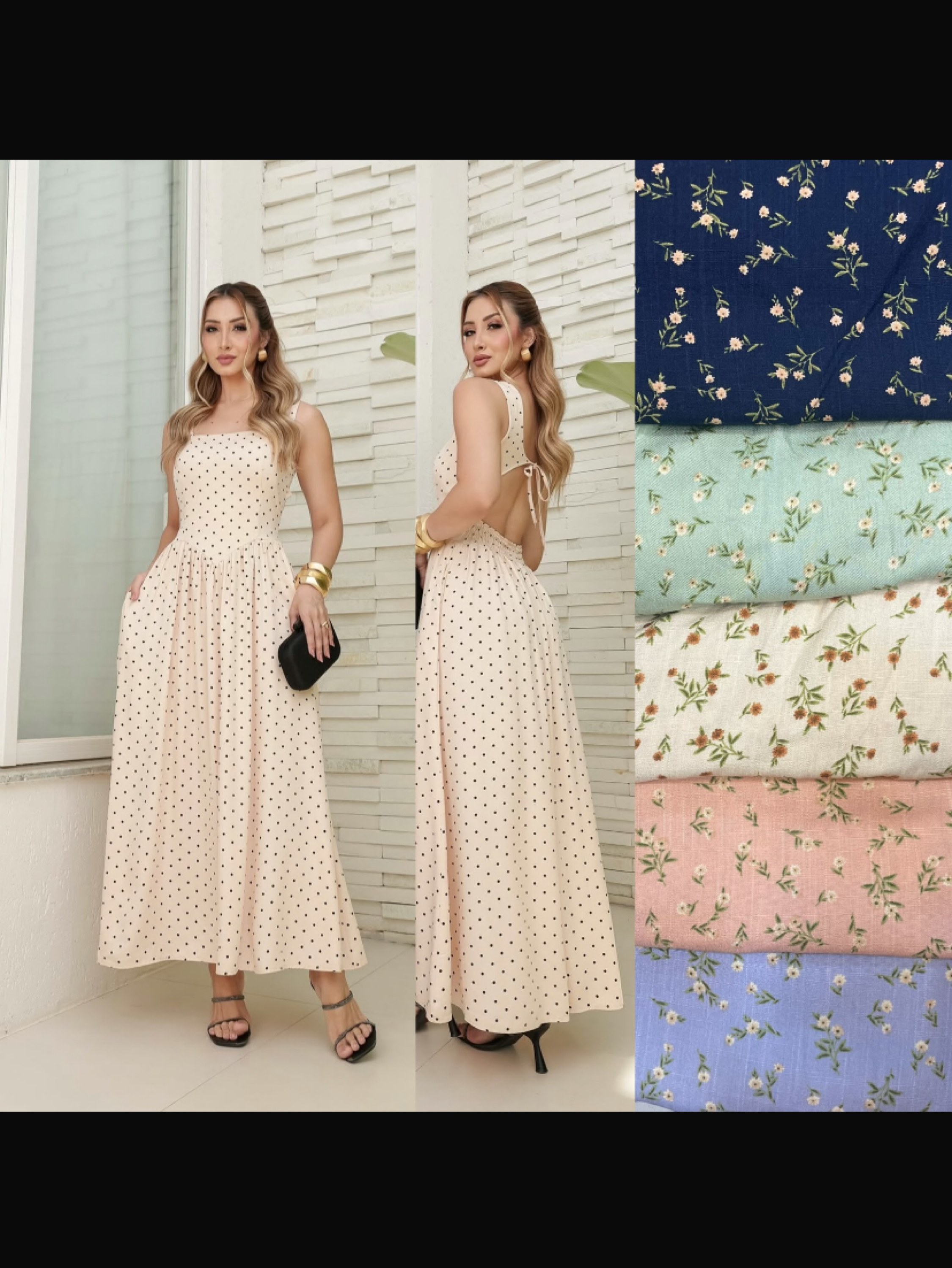 Vestido cintura V floral