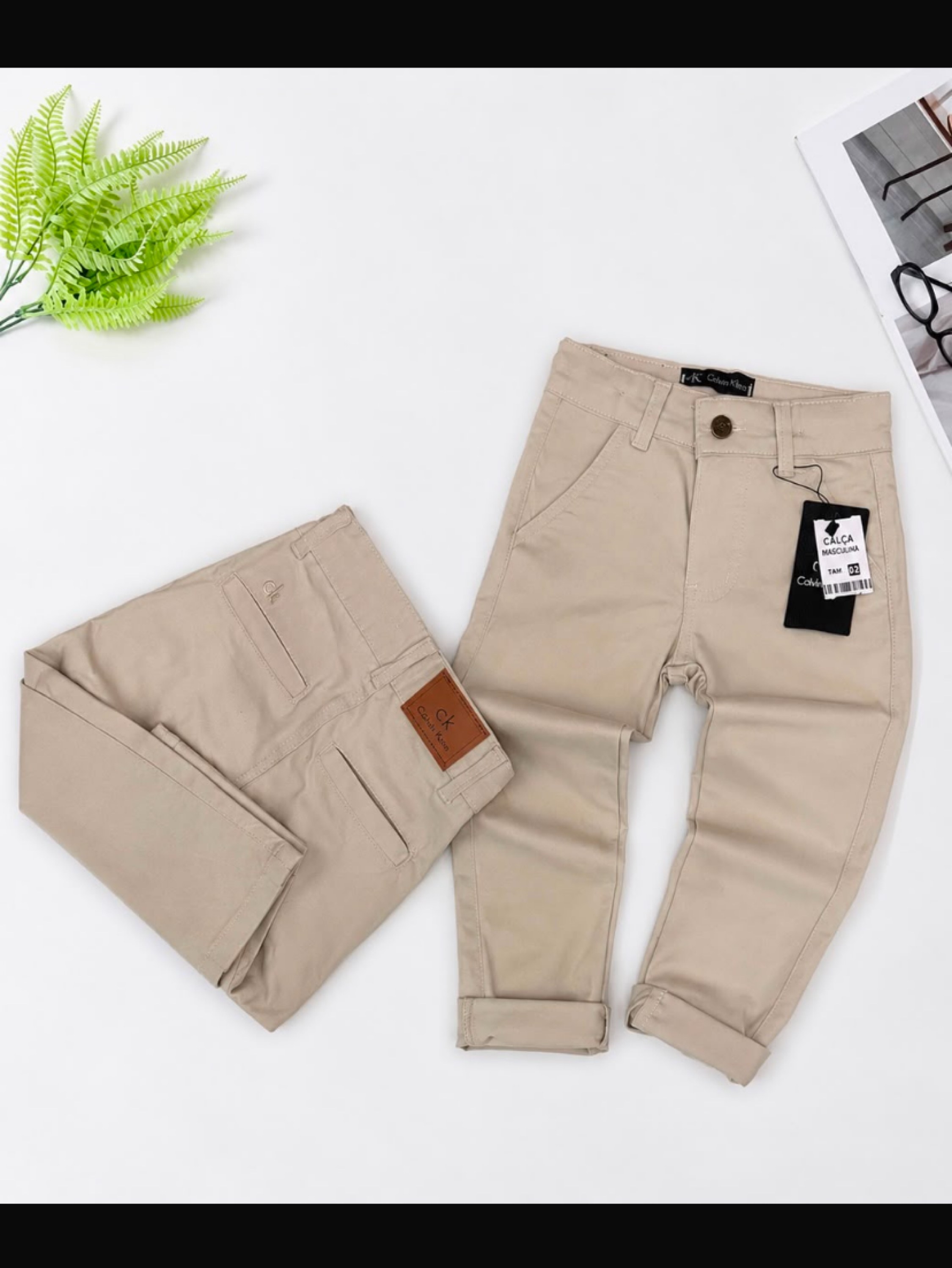 Calça de sarja Calvin Klein juvenil / infantil