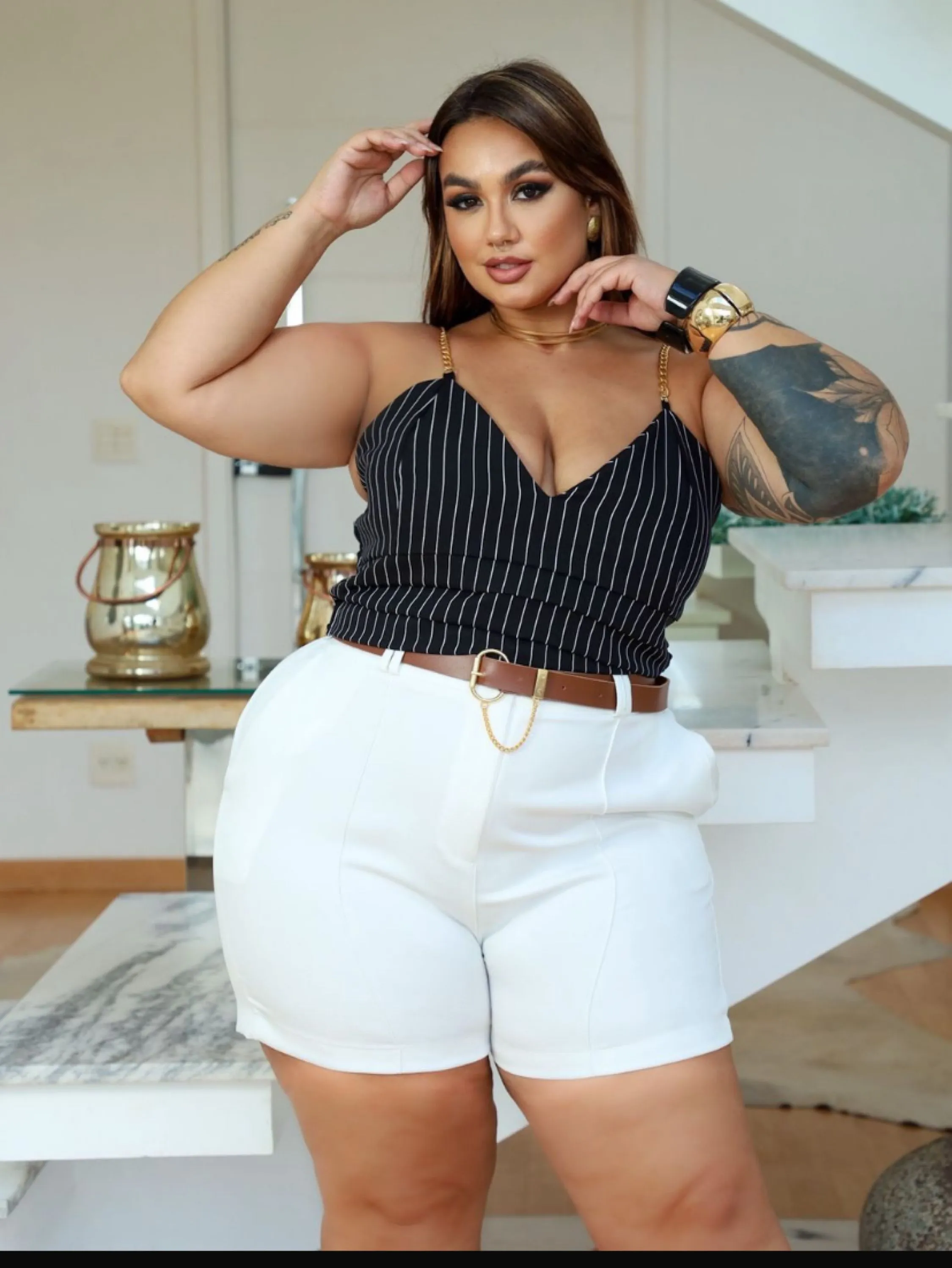 Shorts alfaiataria acompanha cinto