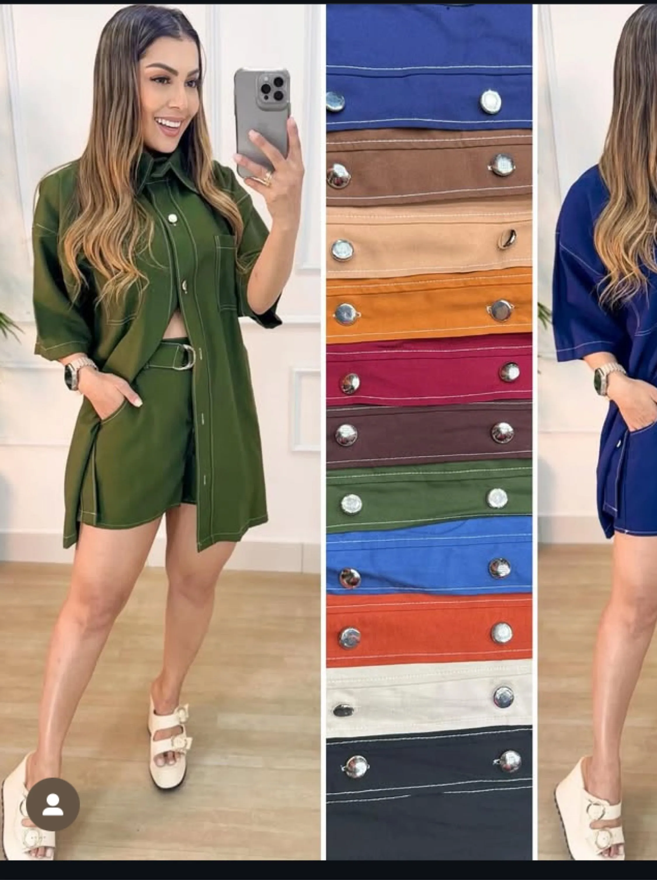 Conjunto shorts e camisa tecido sensorial veste até 42