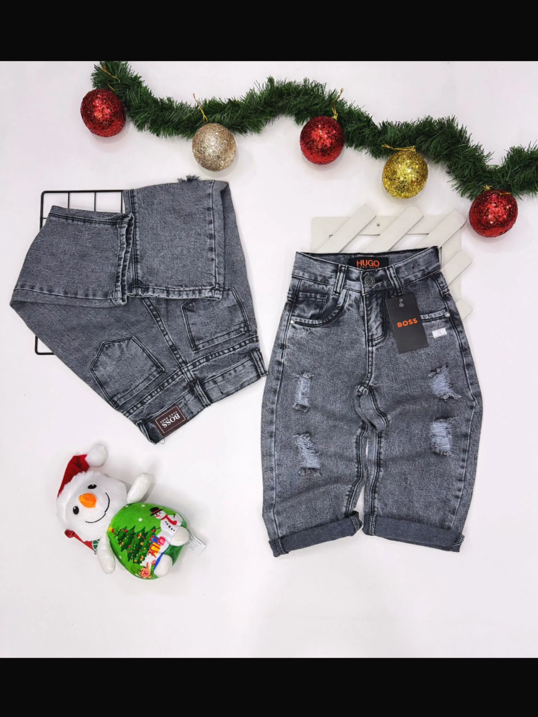 Caixa jeans grafite Boss infantil/jivenil