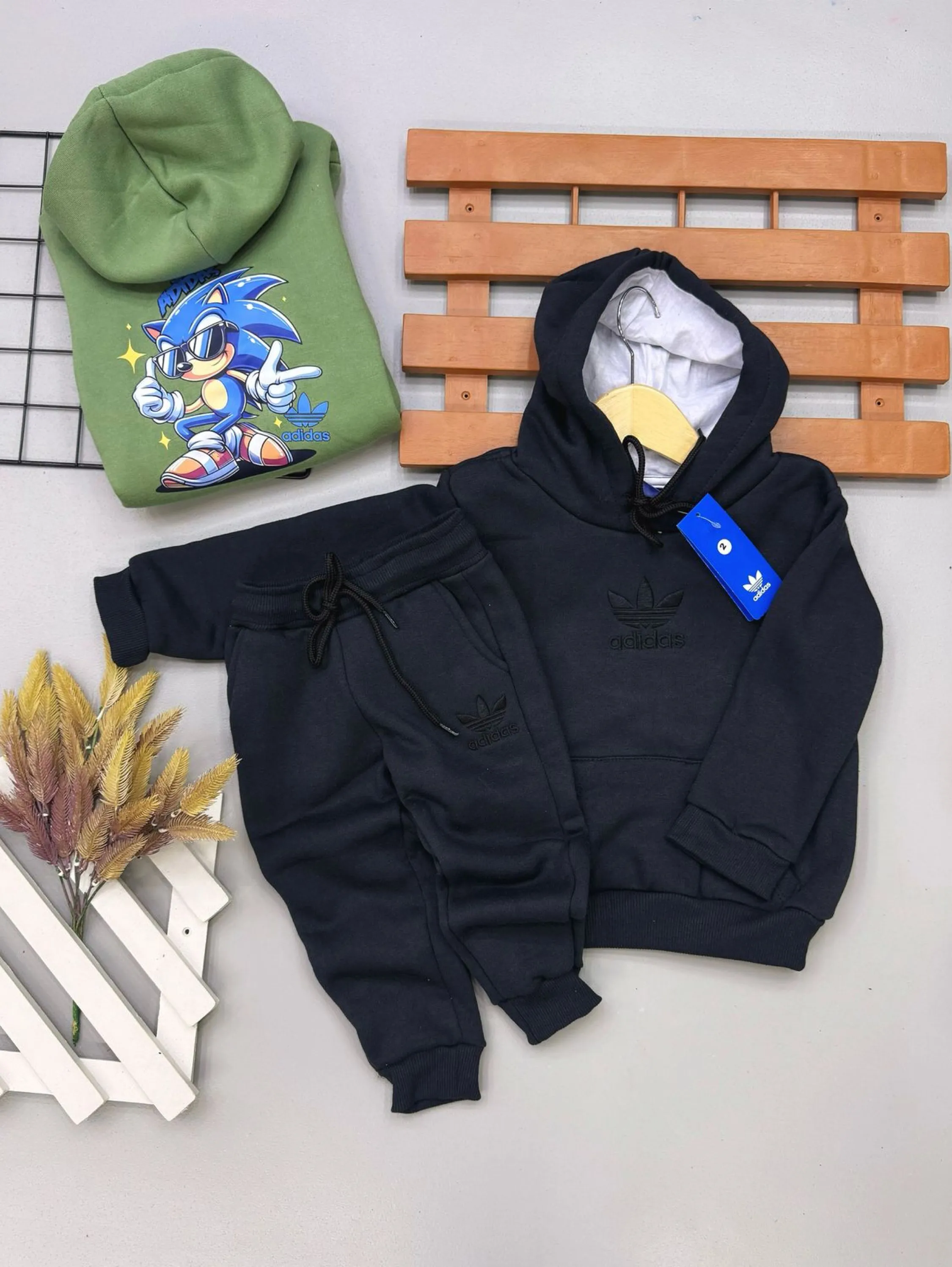 Conjunto de moletom 3 cabos adidas infantil/juvenil