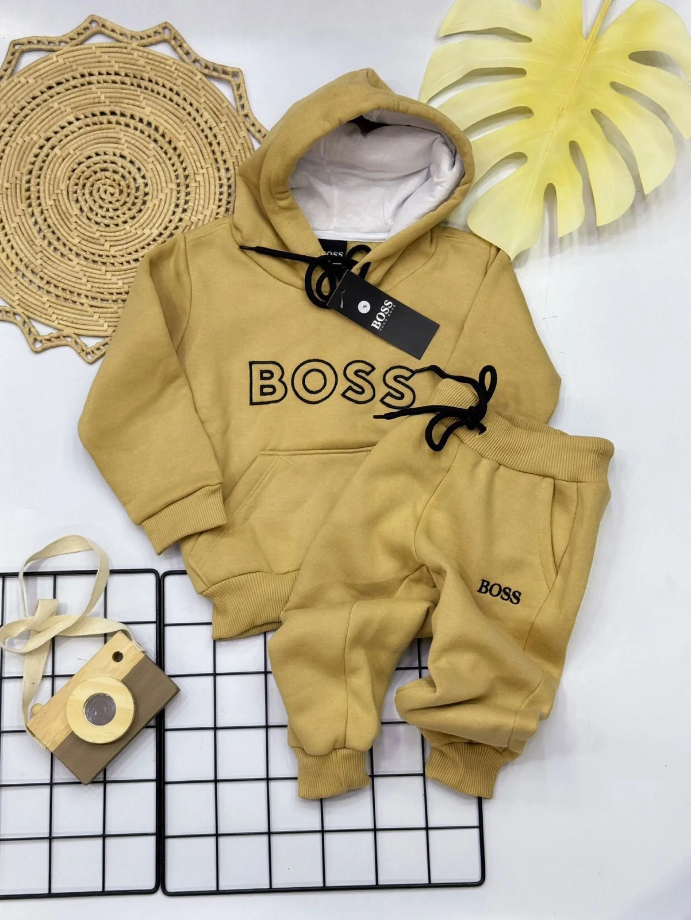 Conjunto moletom Boss 3 cabos forrada infantil /junenil